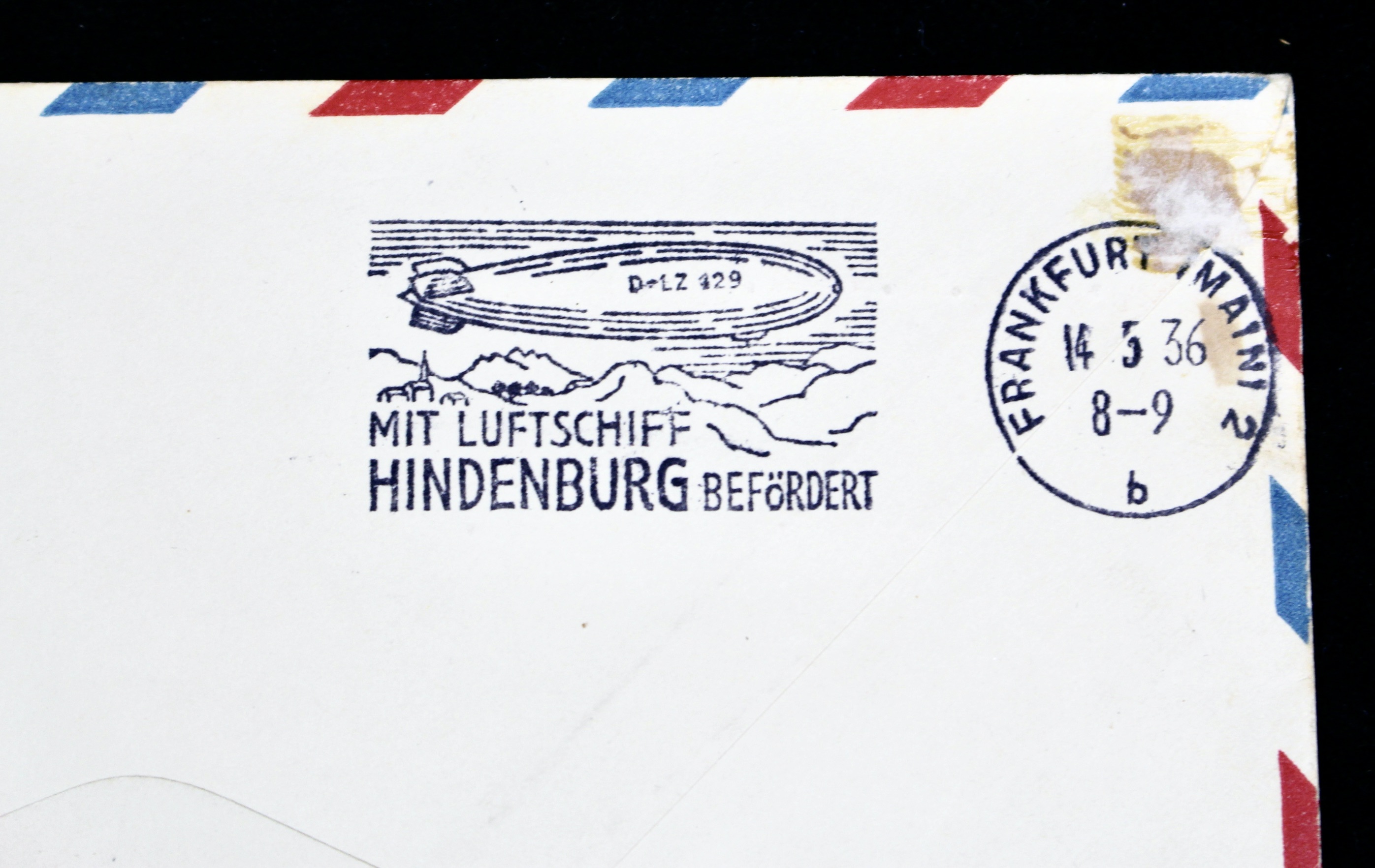 1936 First Flight Hindenburg Graf Zeppelin Postal Cover