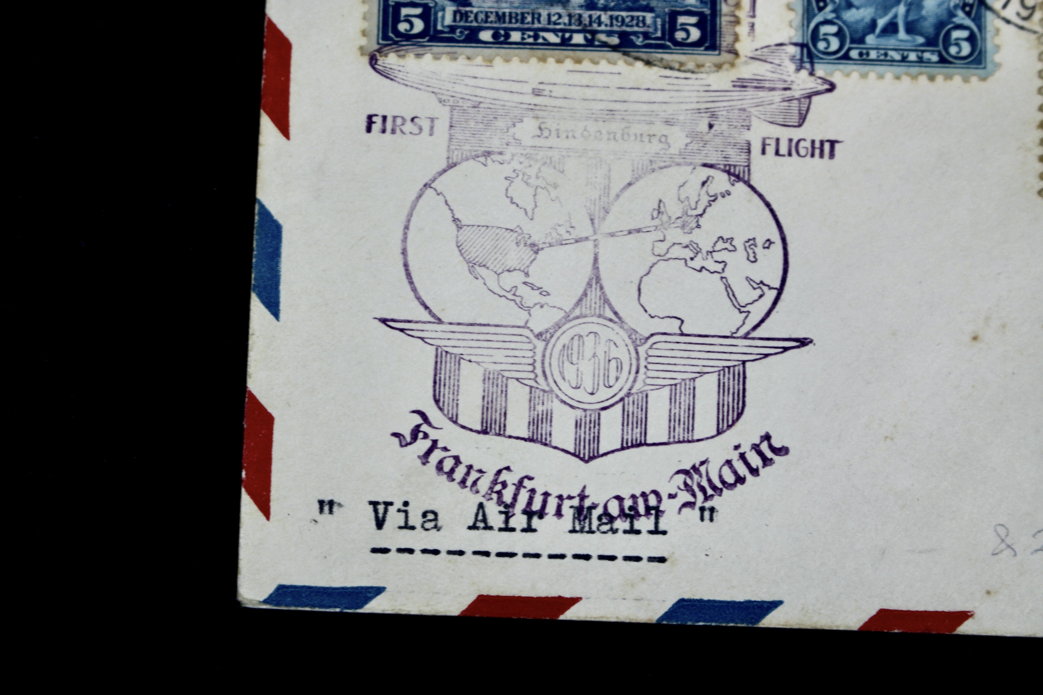 1936 First Flight Hindenburg Graf Zeppelin Postal Cover