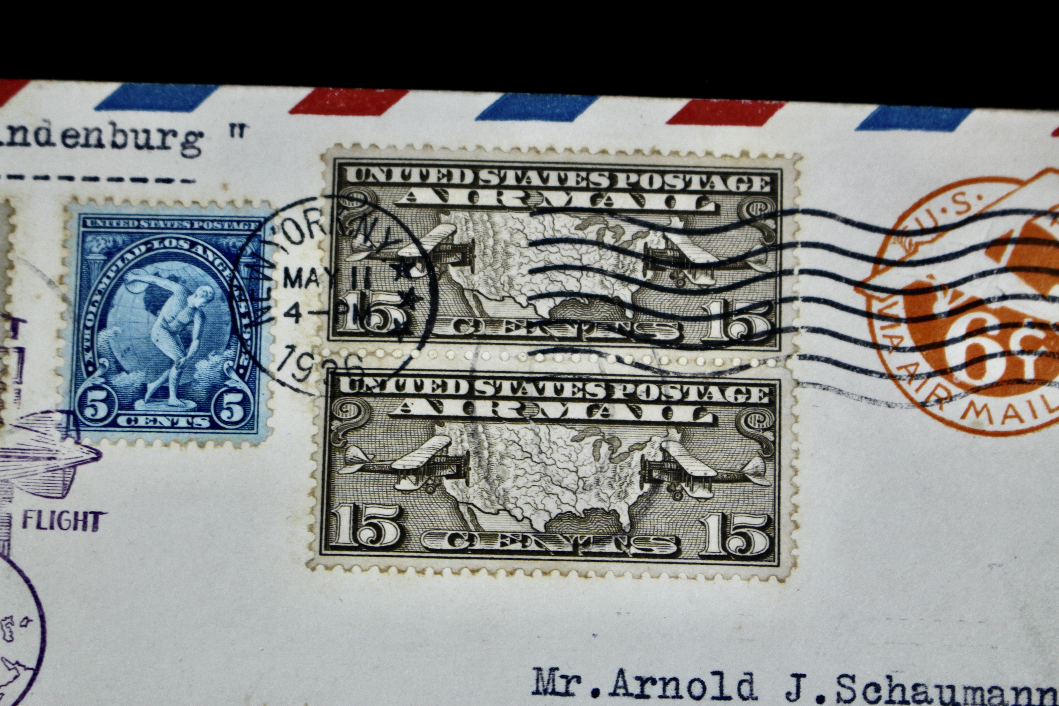 1936 First Flight Hindenburg Graf Zeppelin Postal Cover