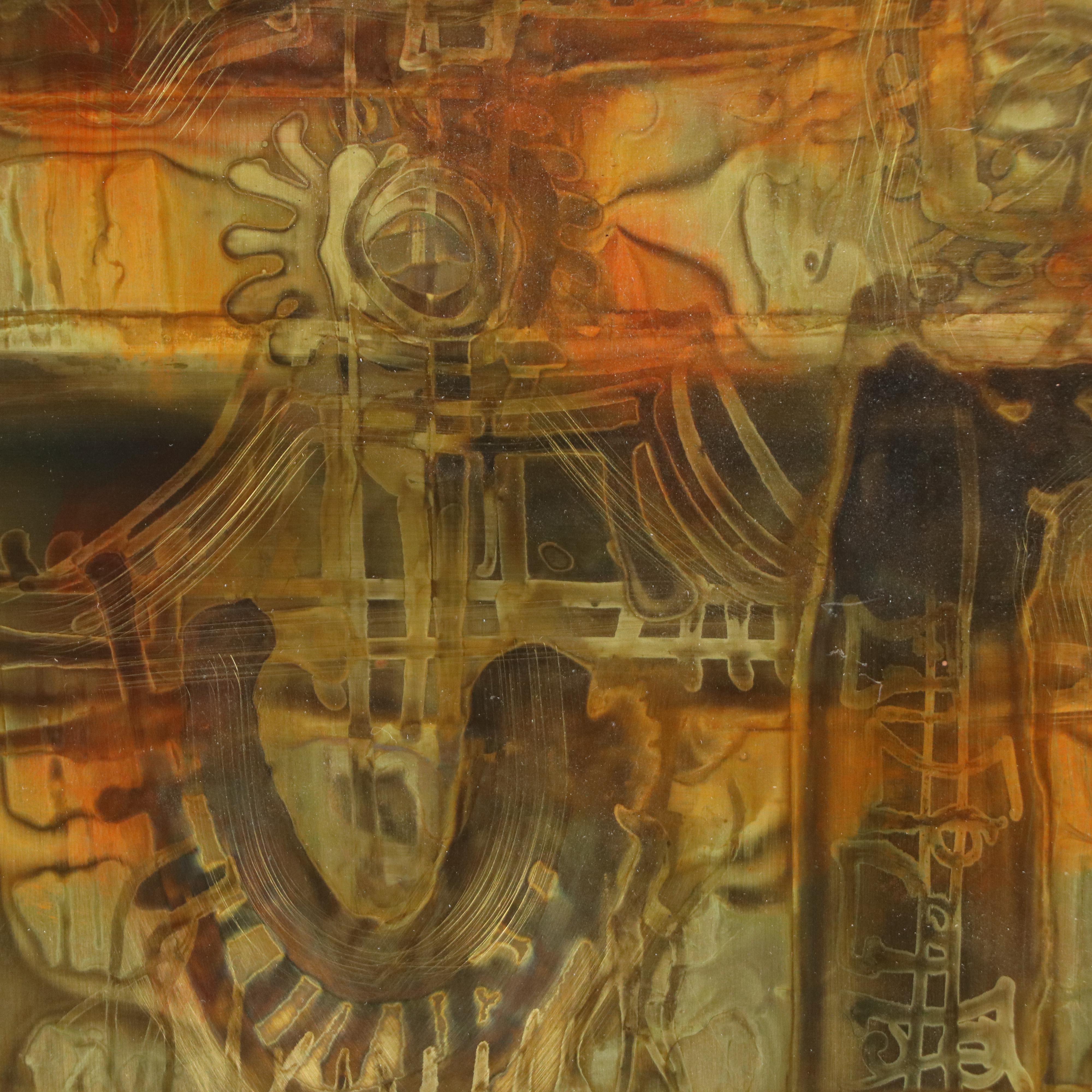 Metallic Design Studio for Bernhard Rohne Acid Etched Sheet Metal Art, 1973