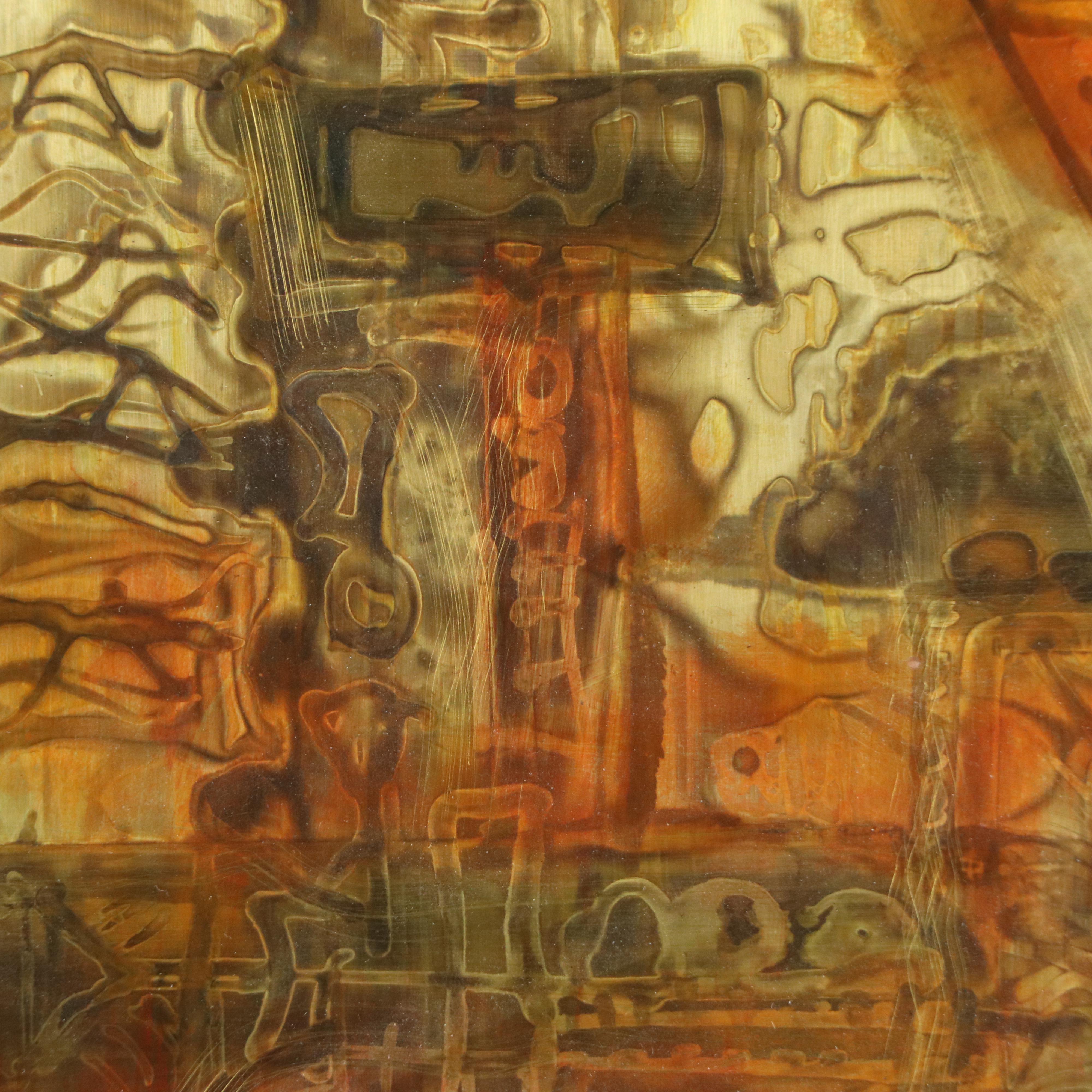 Metallic Design Studio for Bernhard Rohne Acid Etched Sheet Metal Art, 1973