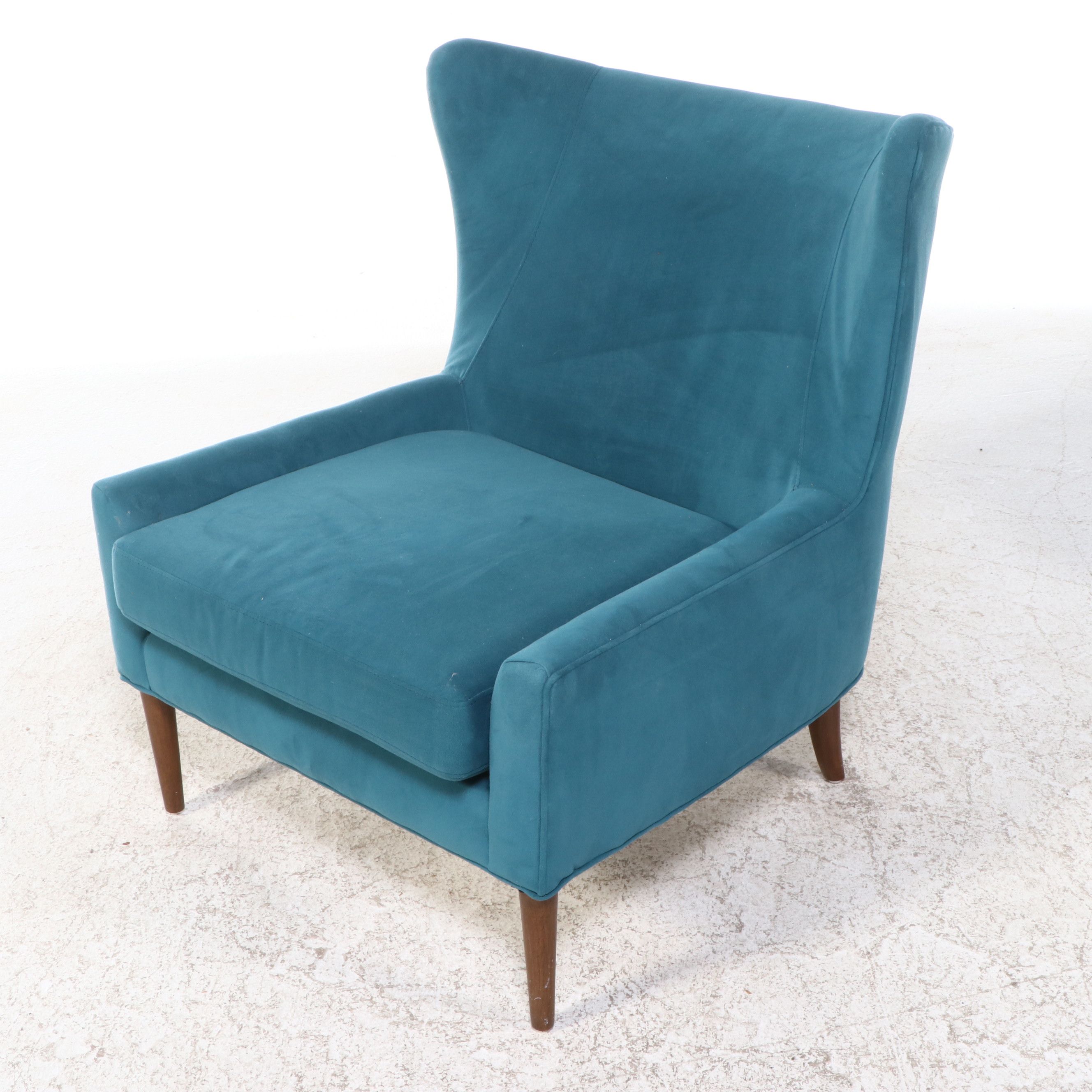 Pair of Four Hands Mid Century Modern Style Wingback Lounge Chairs