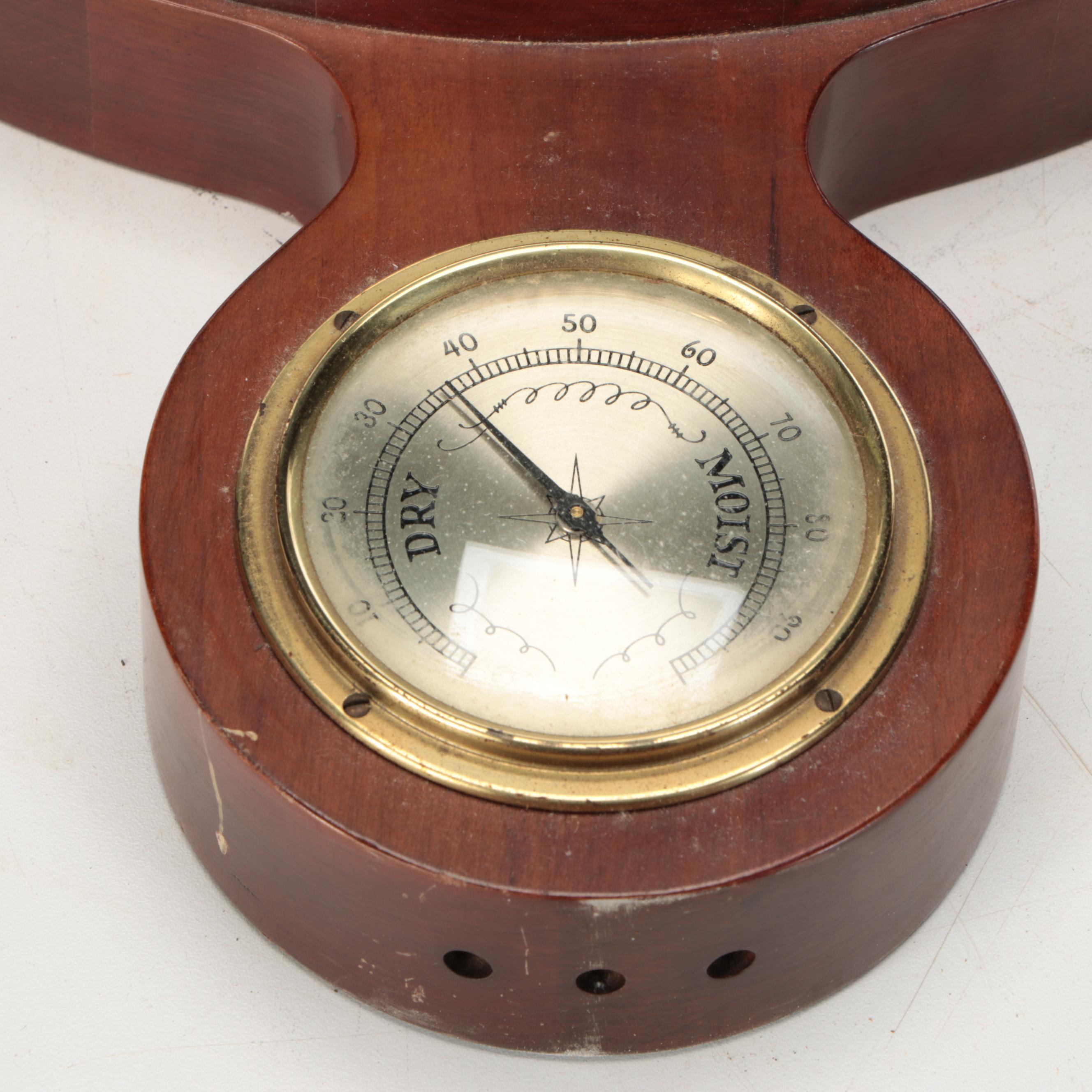 Airguide Jamestown Banjo Wall Barometer with Hygrometer, Mid-20th Century