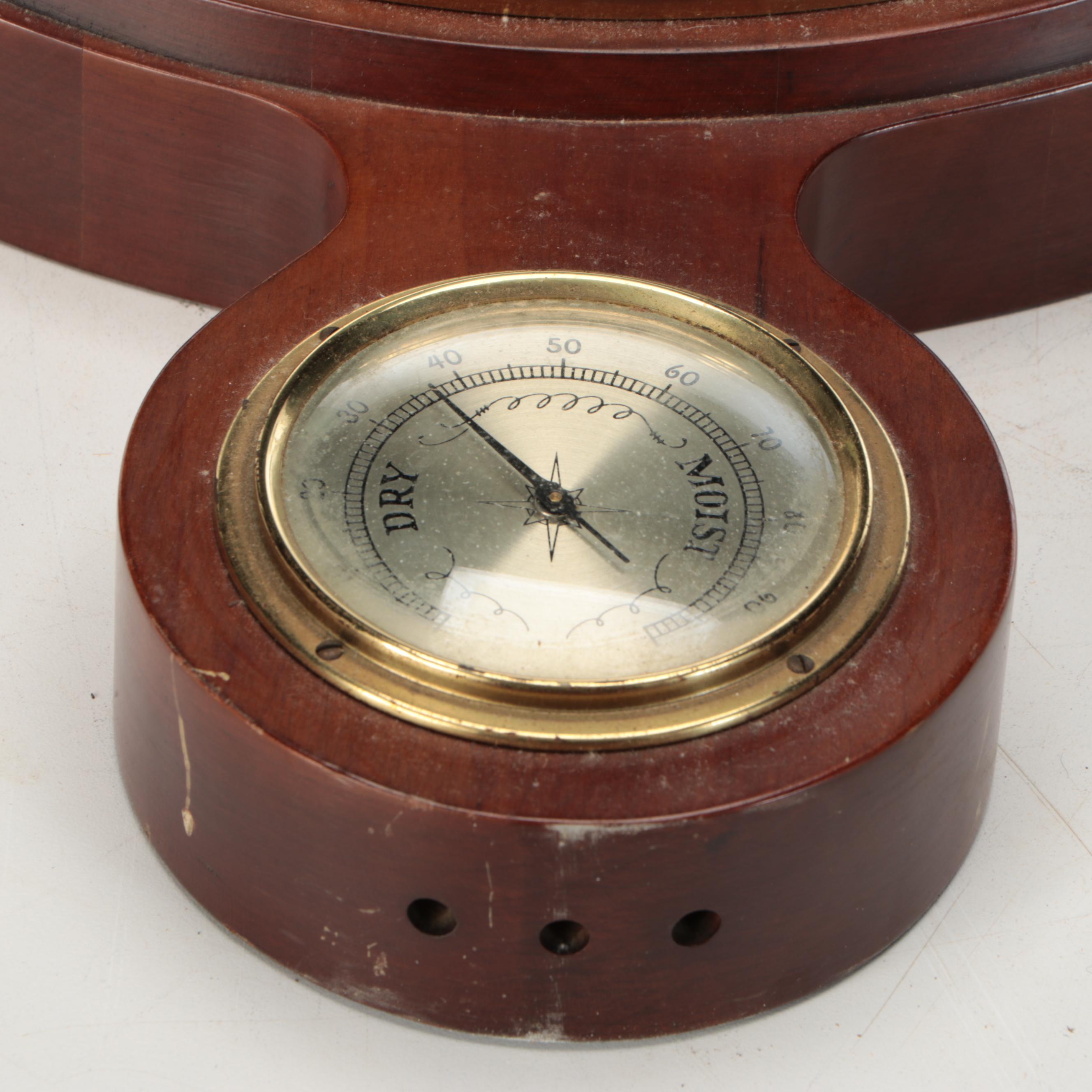 Airguide Jamestown Banjo Wall Barometer with Hygrometer, Mid-20th Century
