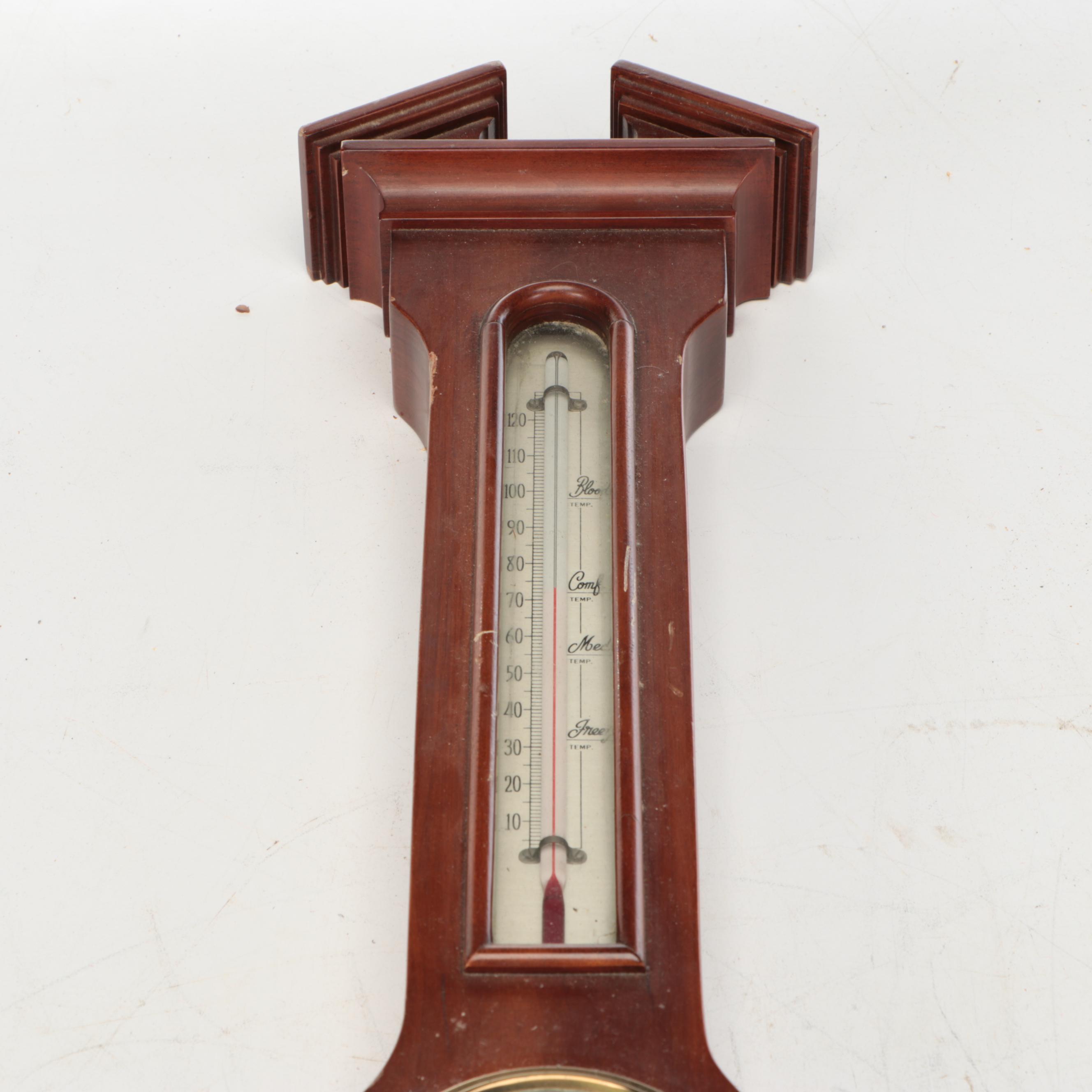 Airguide Jamestown Banjo Wall Barometer with Hygrometer, Mid-20th Century