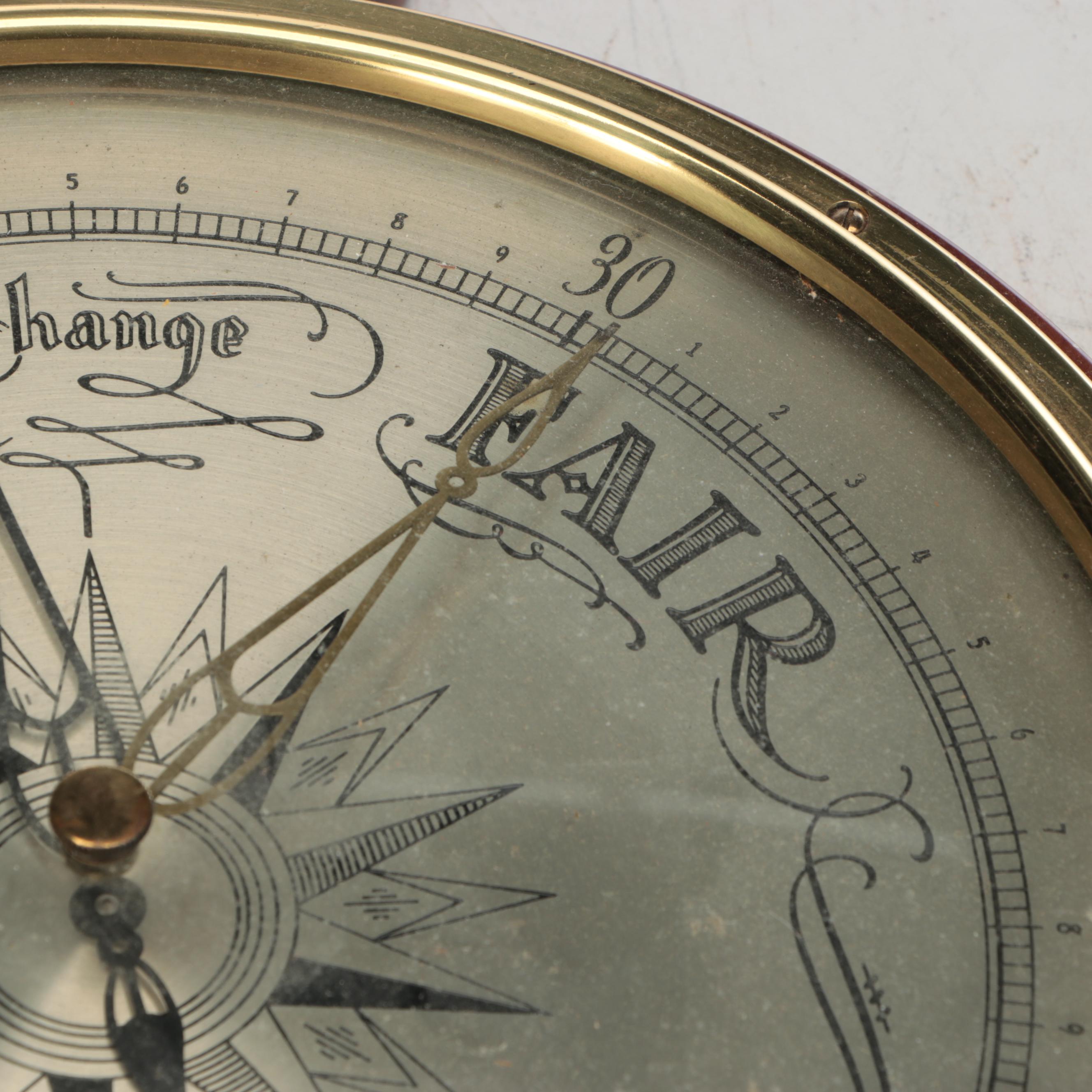 Airguide Jamestown Banjo Wall Barometer with Hygrometer, Mid-20th Century