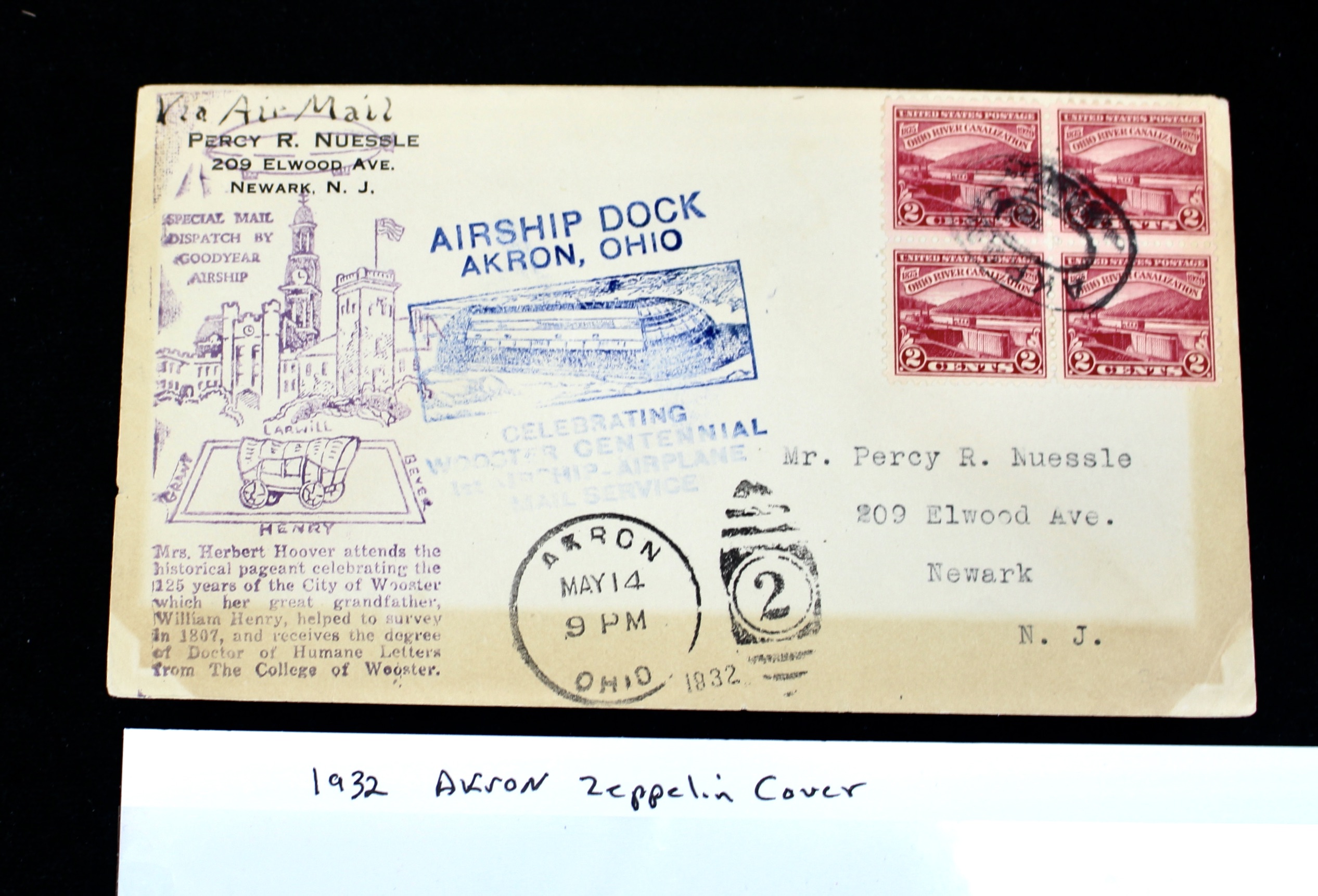 1932 USS Akron Graf Zeppelin Postal Cover