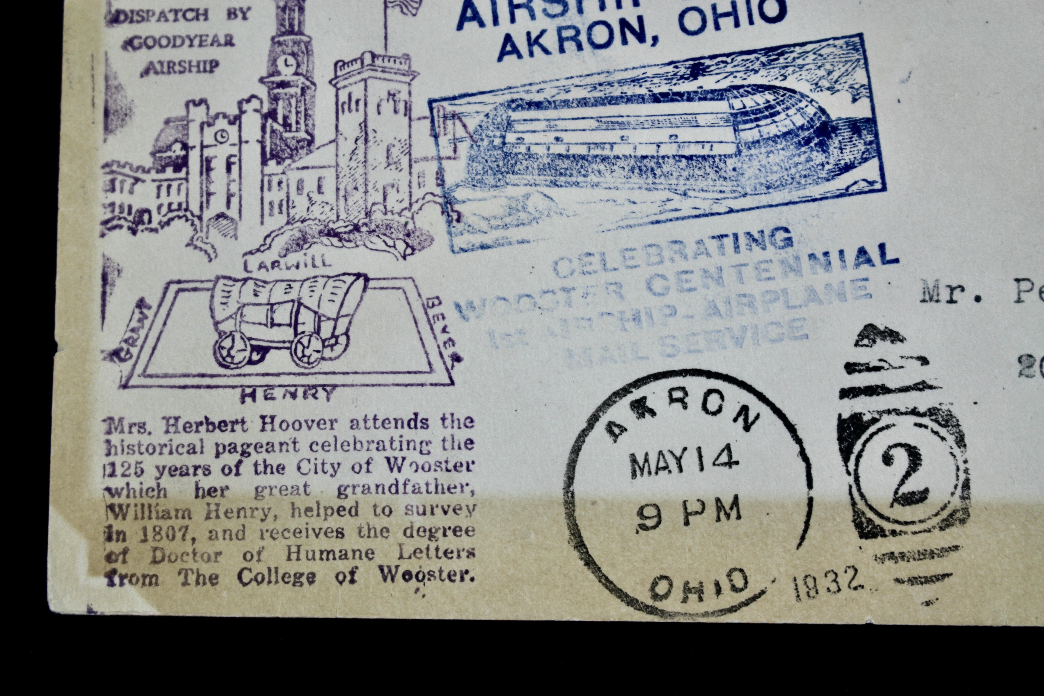 1932 USS Akron Graf Zeppelin Postal Cover