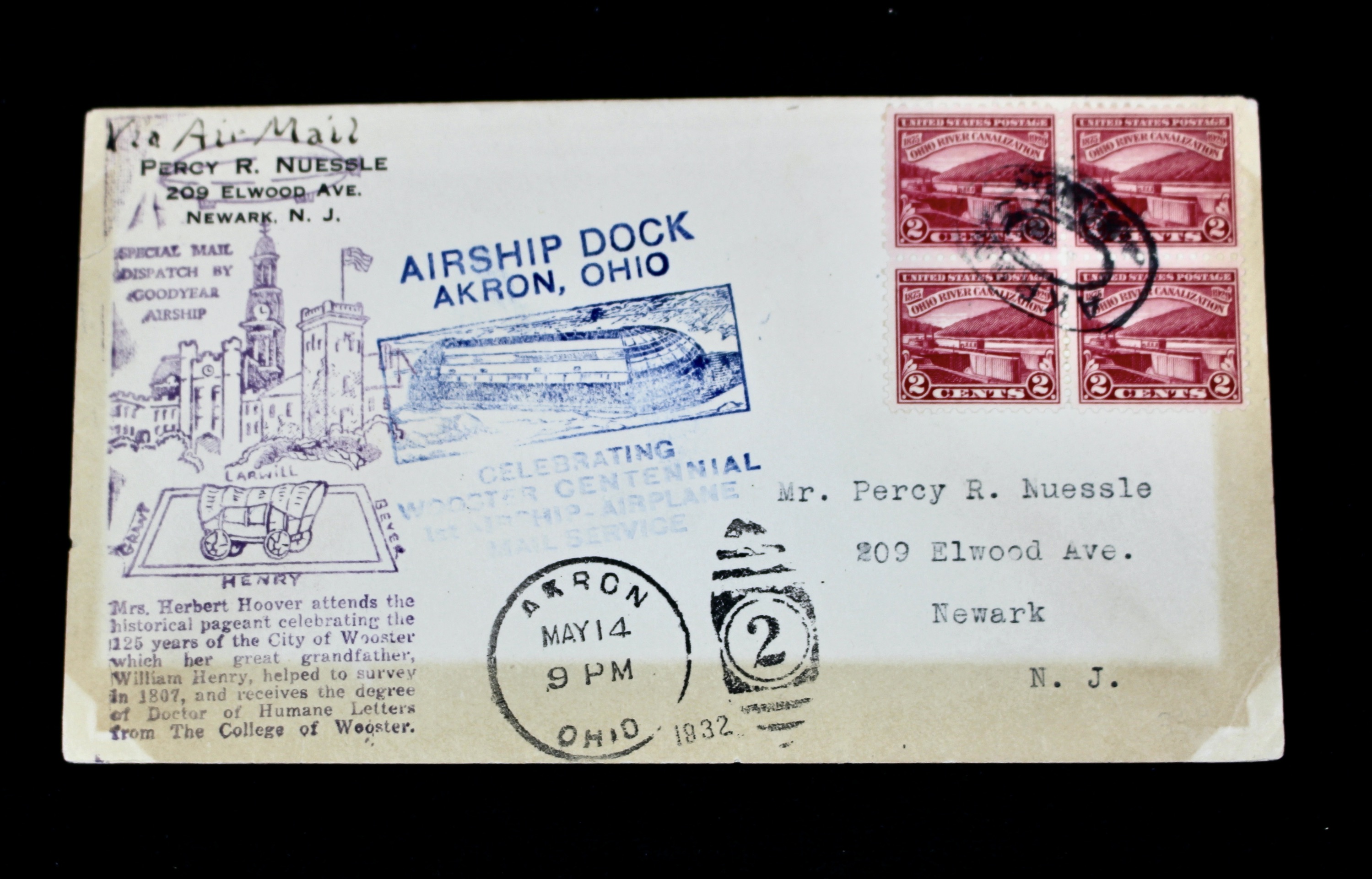 1932 USS Akron Graf Zeppelin Postal Cover