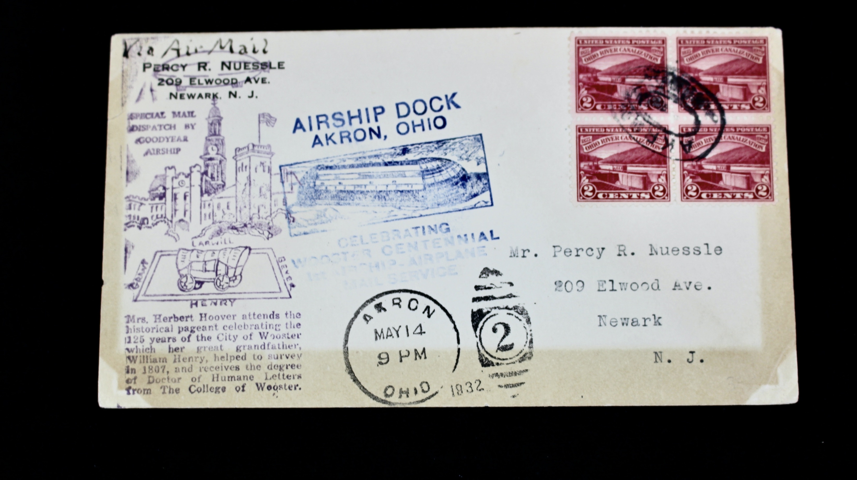 1932 USS Akron Graf Zeppelin Postal Cover