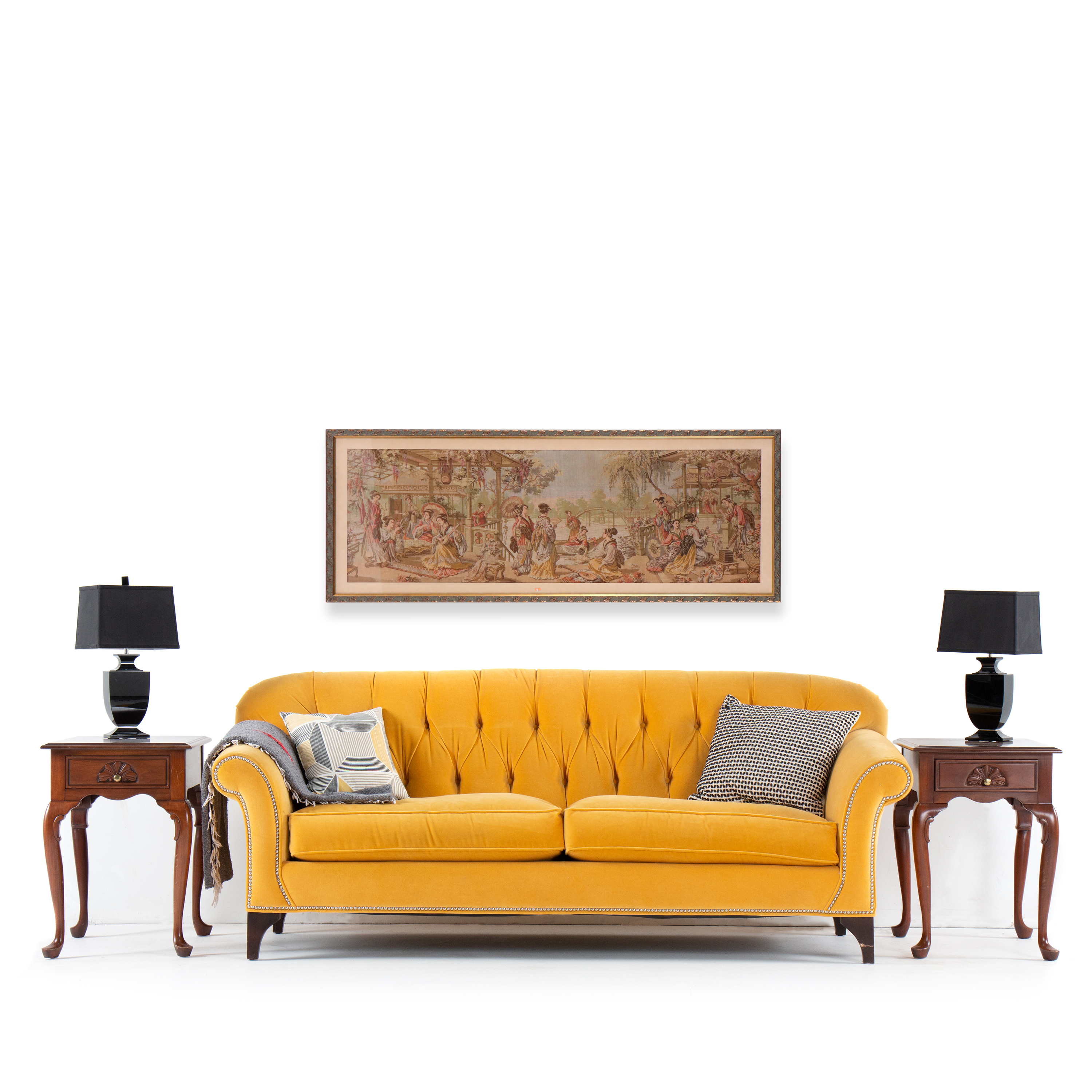 Belgian Tapestry Panel of Japanese Leisure Scene, 20th Century