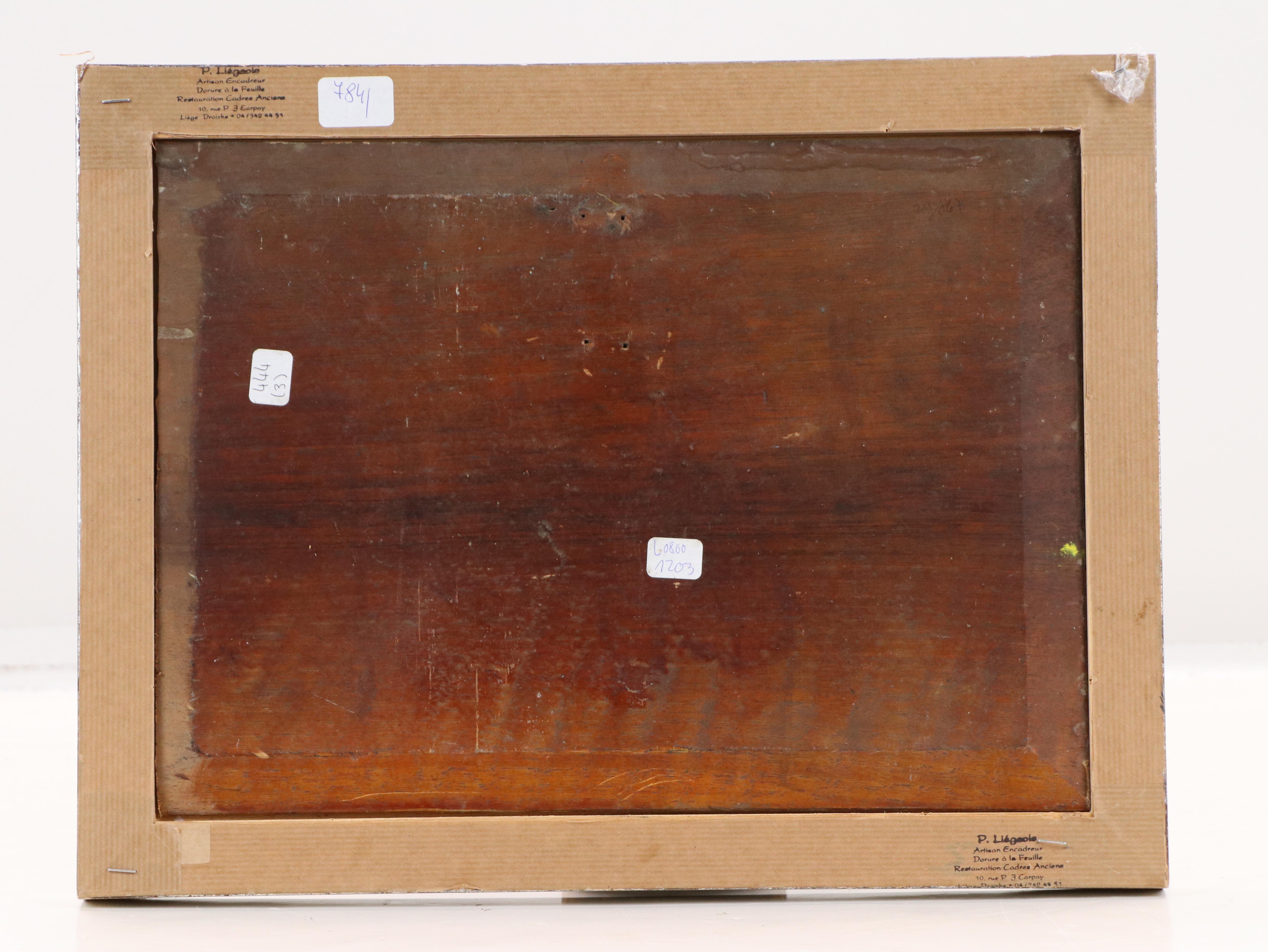 Landscape Oil Painting of European Town, Mid-20th century