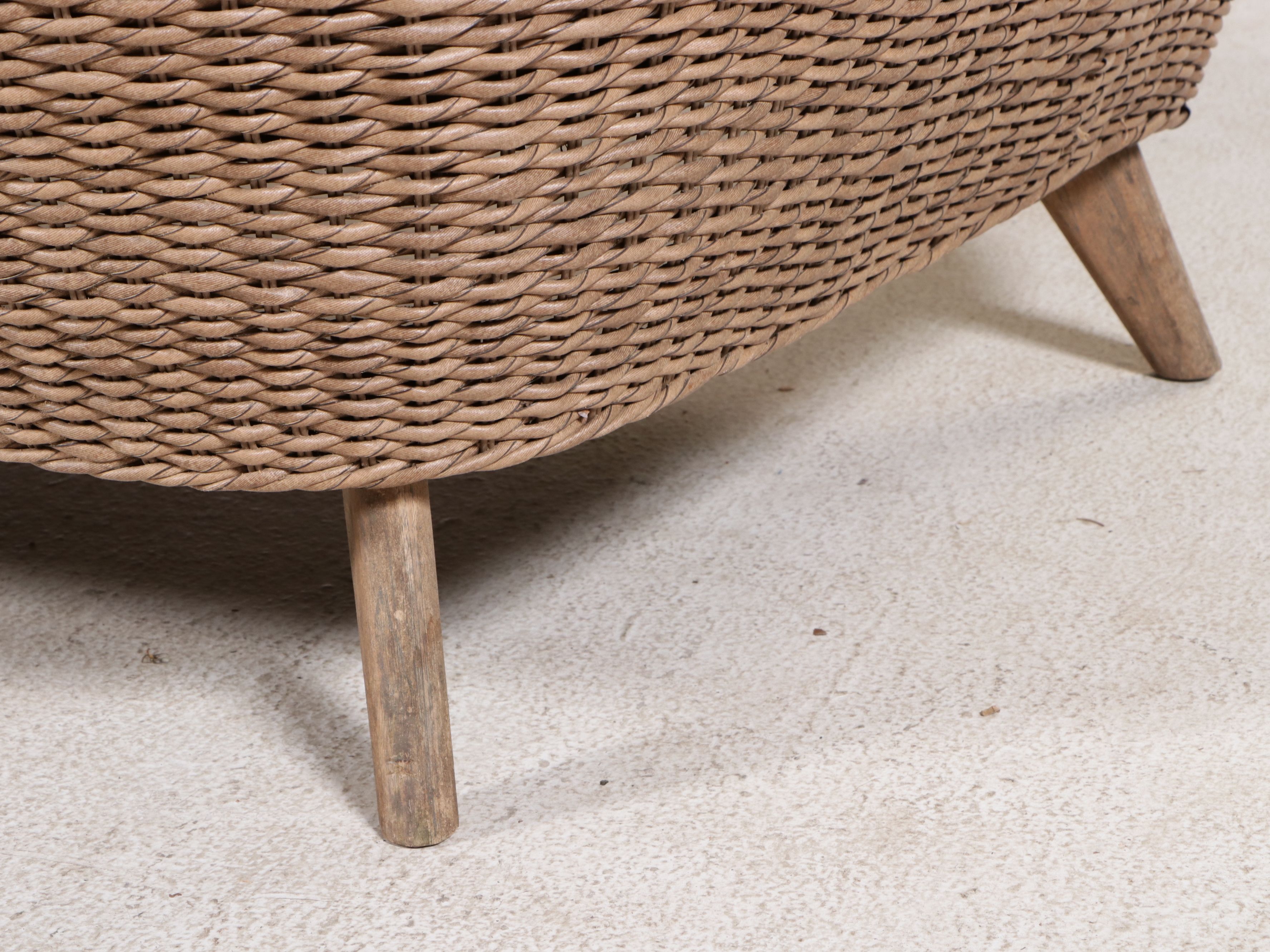 Modern Resin Wicker Patio Lounge Set with Settee, Armchairs and Coffee Table