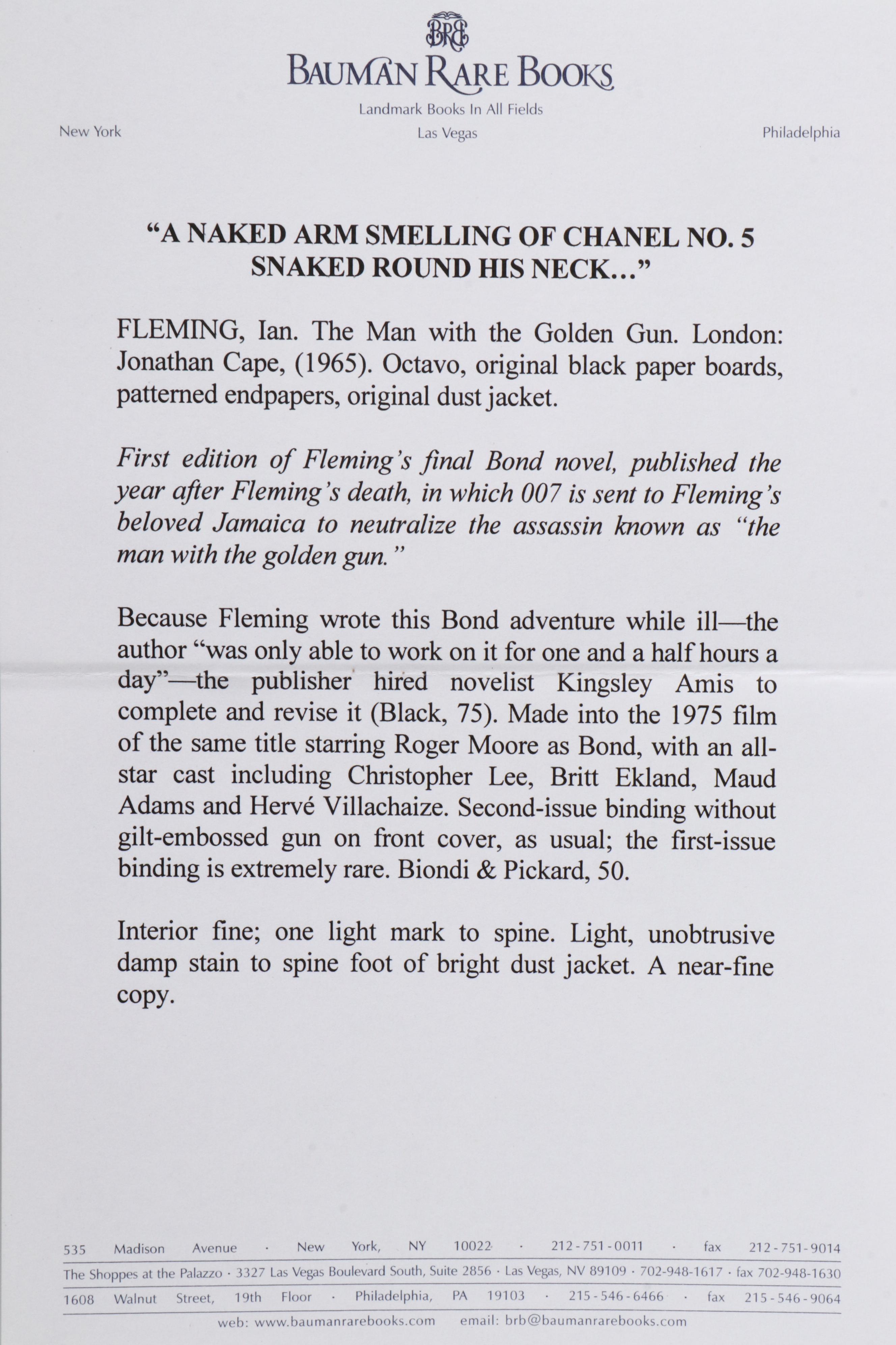 First UK Edition "The Man with the Golden Gun" by Ian Fleming, 1965