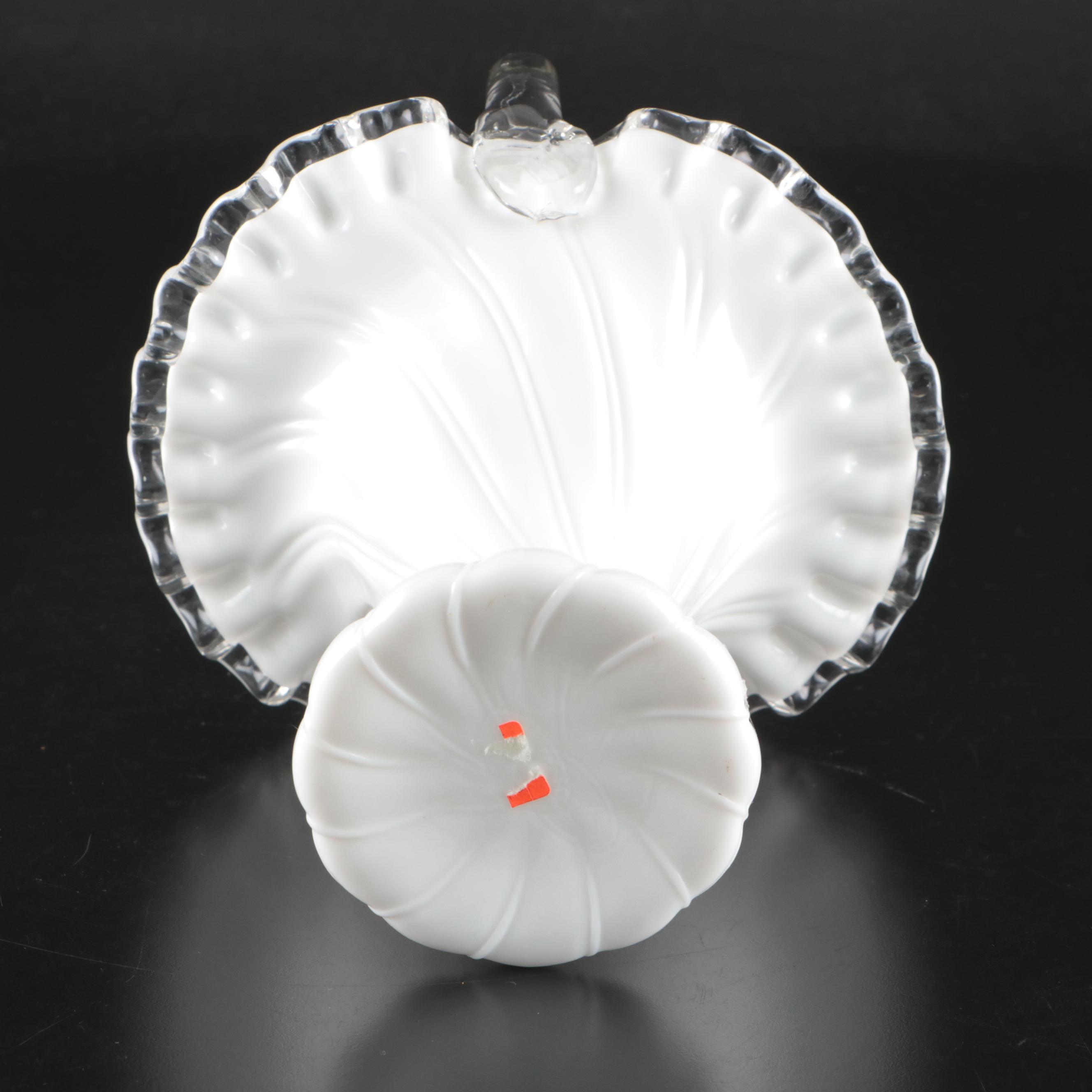 Fenton Milk Glass Basket, Pierceware Milk Glass Bowl, and More Table Accessories