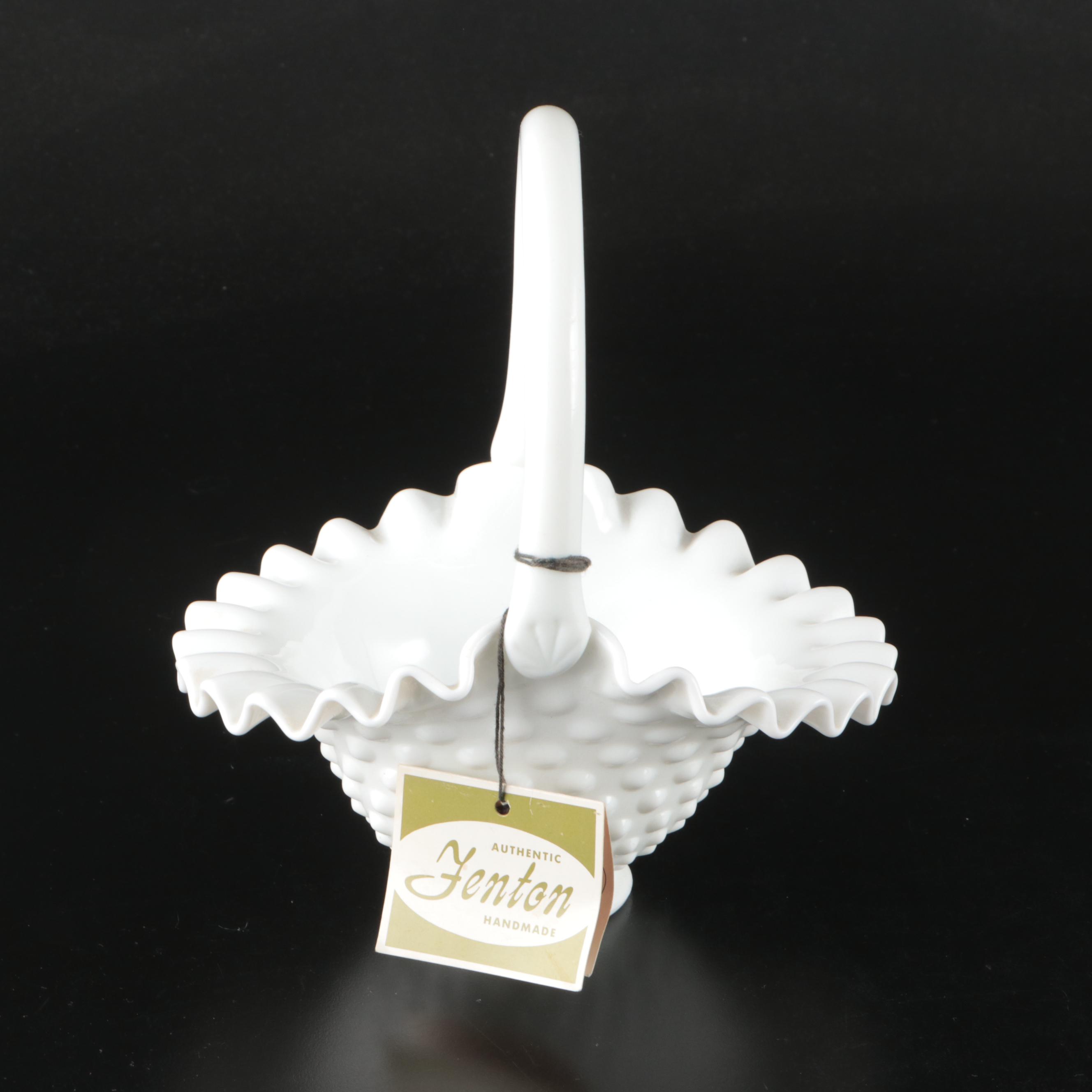 Fenton Milk Glass Basket, Pierceware Milk Glass Bowl, and More Table Accessories