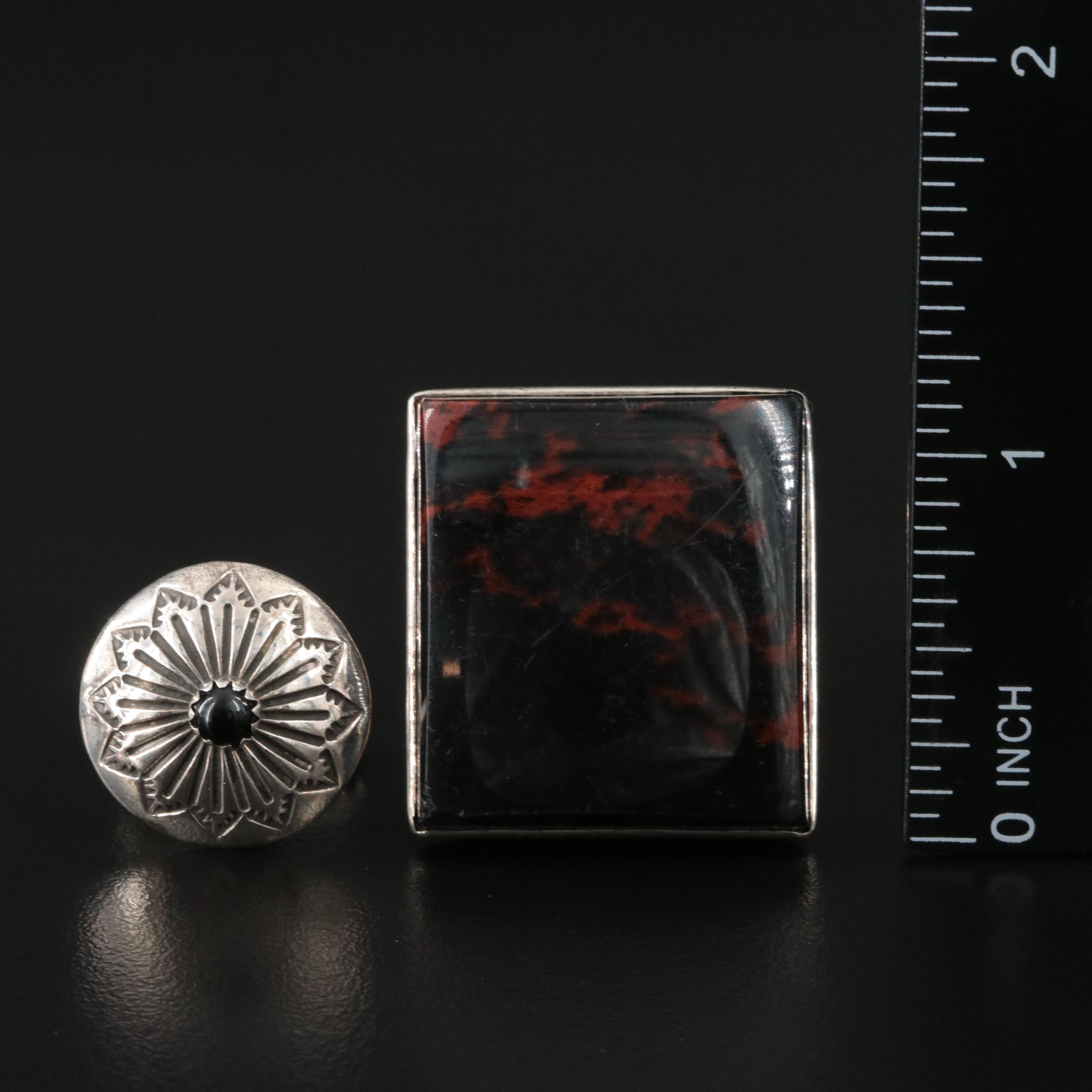 Ed Harris and Southwestern Concho Cufflinks in Sterling