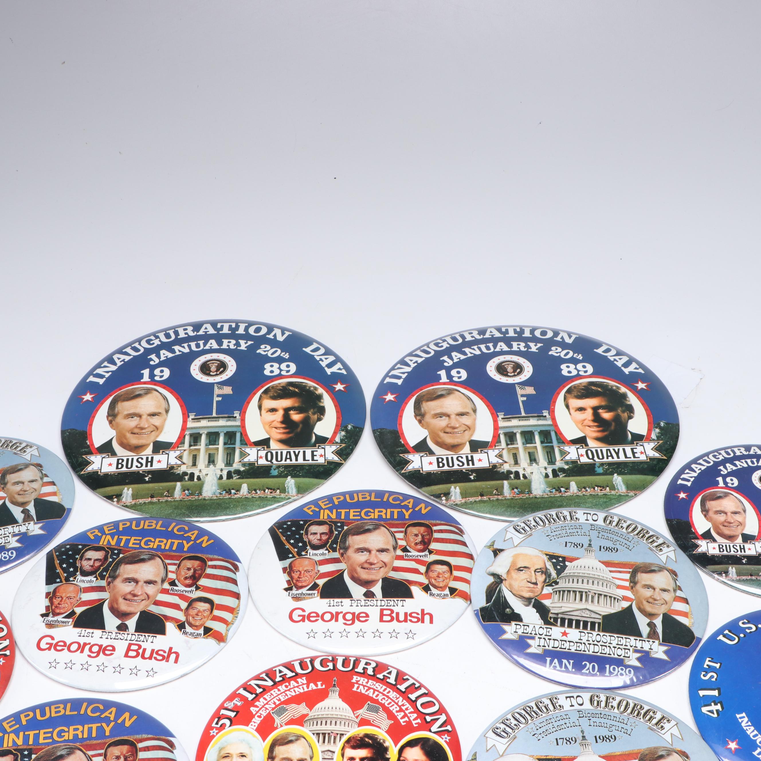 George H. W. Bush, Ronald Reagan with Other Political Pinbacks