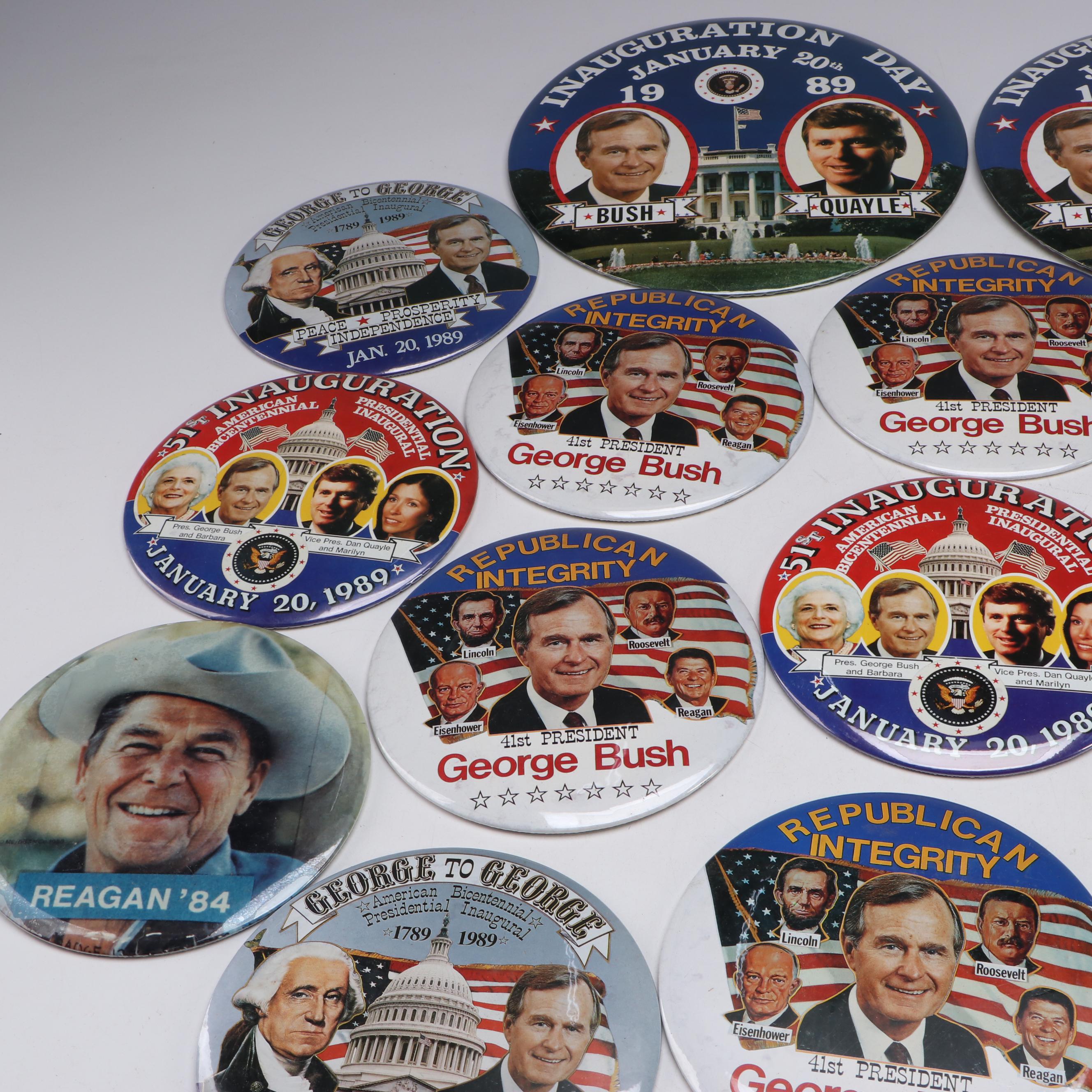 George H. W. Bush, Ronald Reagan with Other Political Pinbacks