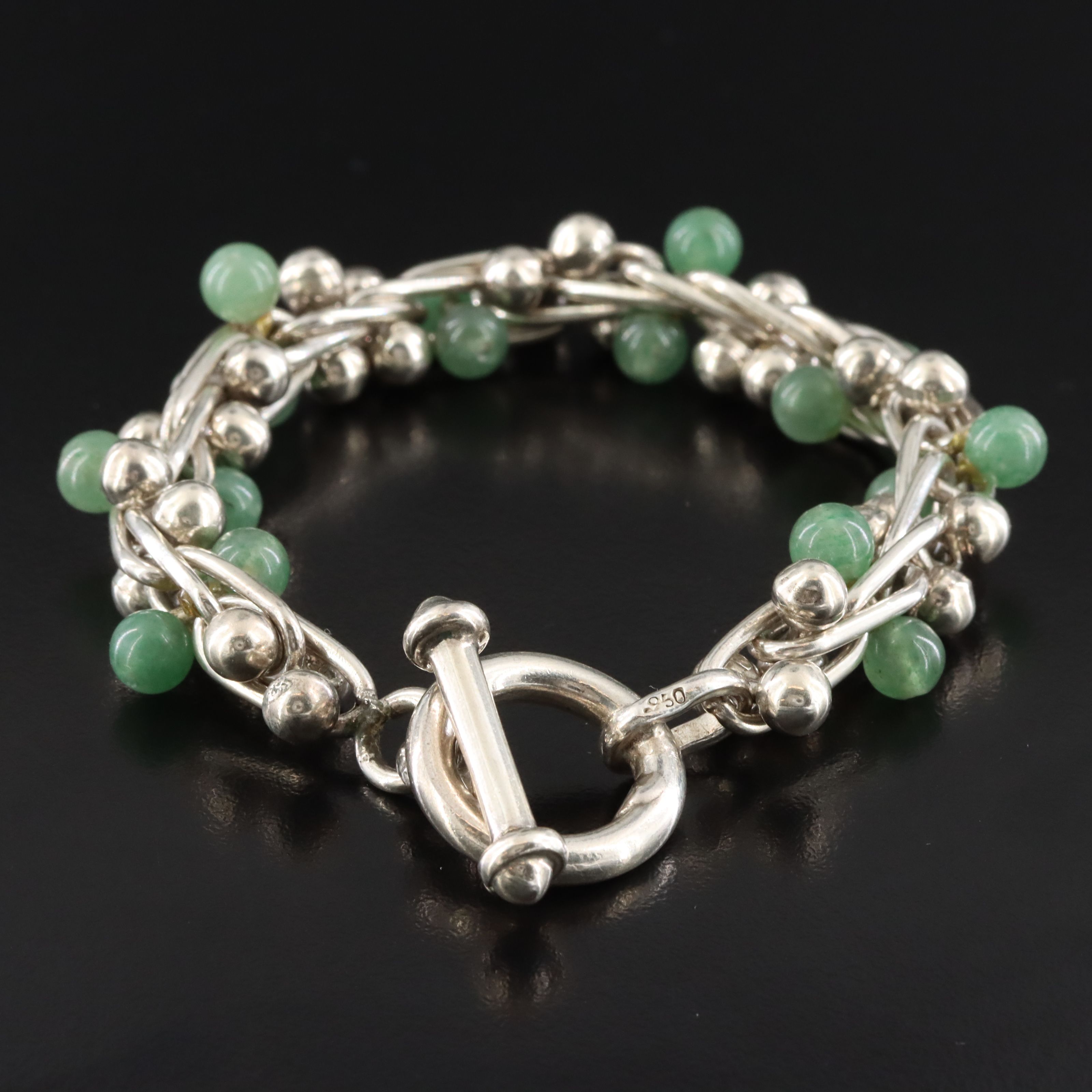 950 Silver Aventurine Bracelet