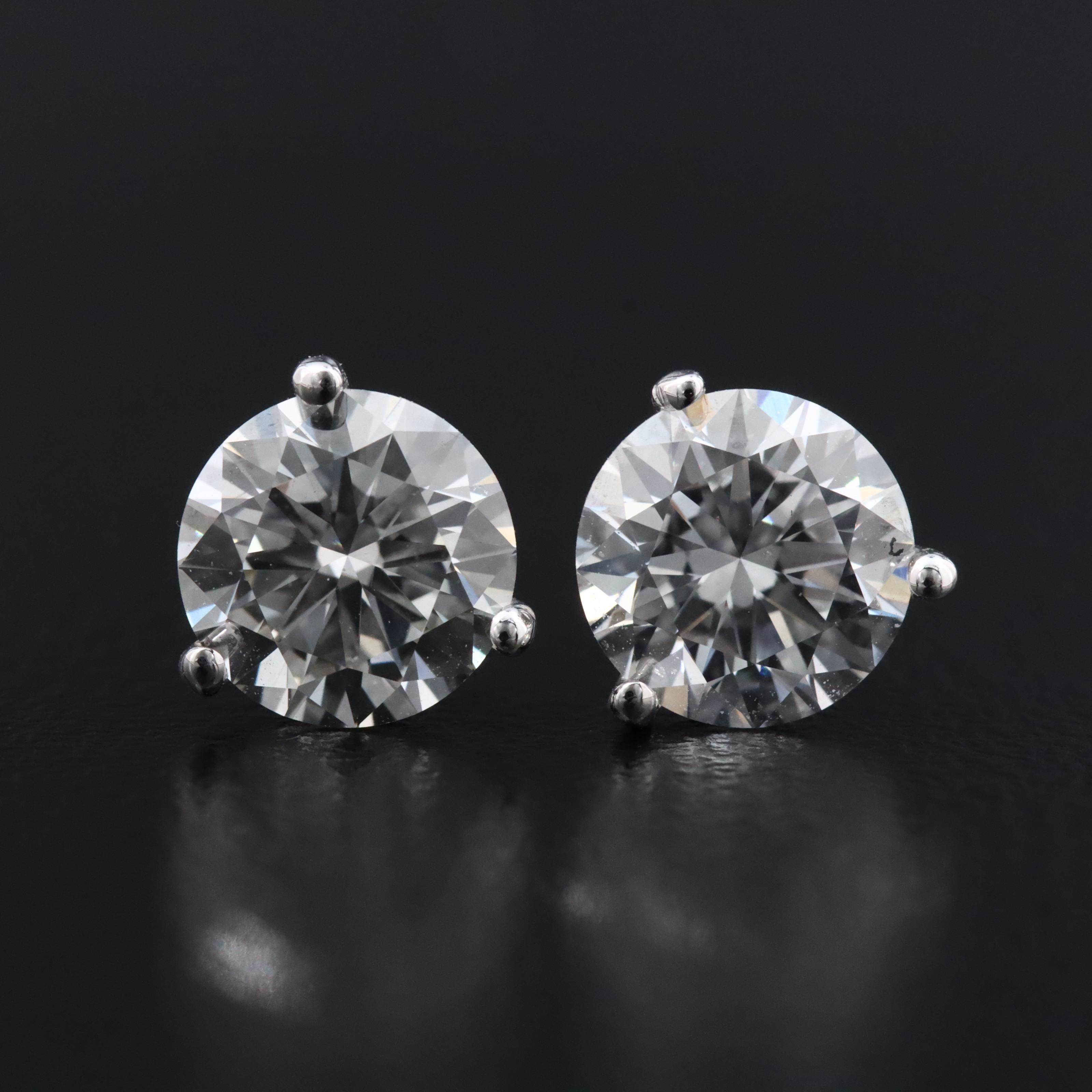 18K 2.00 CTW Lab Grown Diamond Martini Stud Earrings