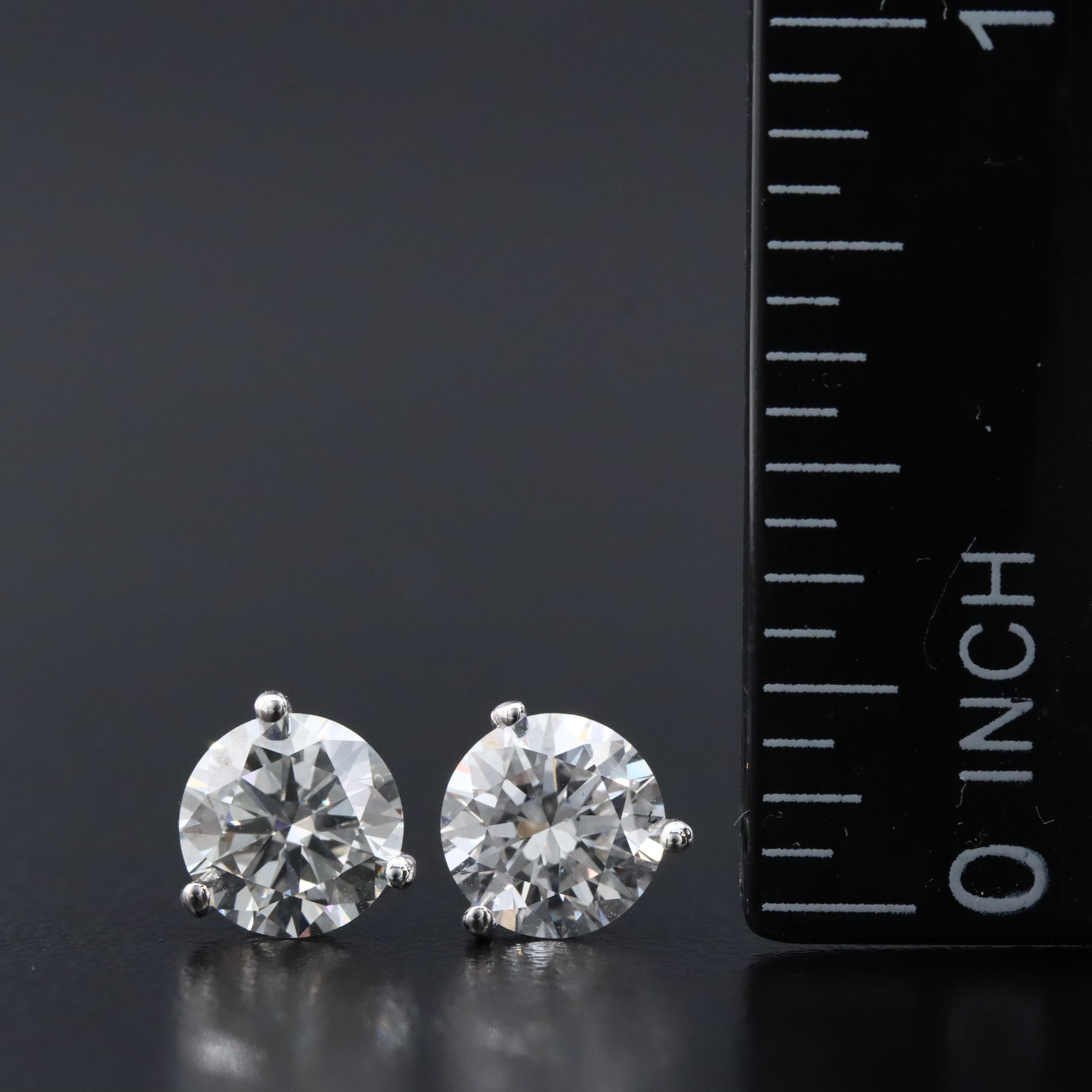 18K 2.00 CTW Lab Grown Diamond Martini Stud Earrings