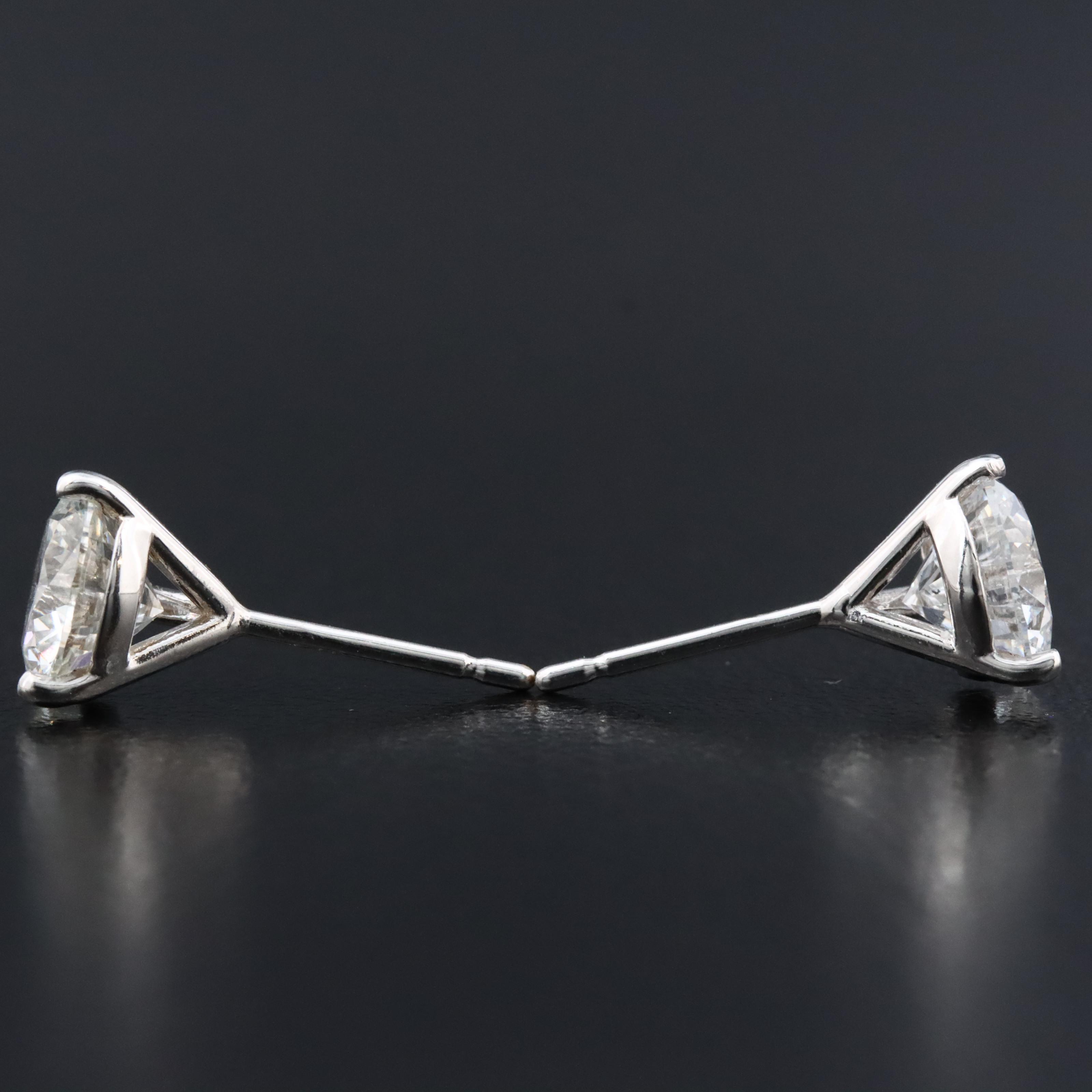 18K 2.00 CTW Lab Grown Diamond Martini Stud Earrings