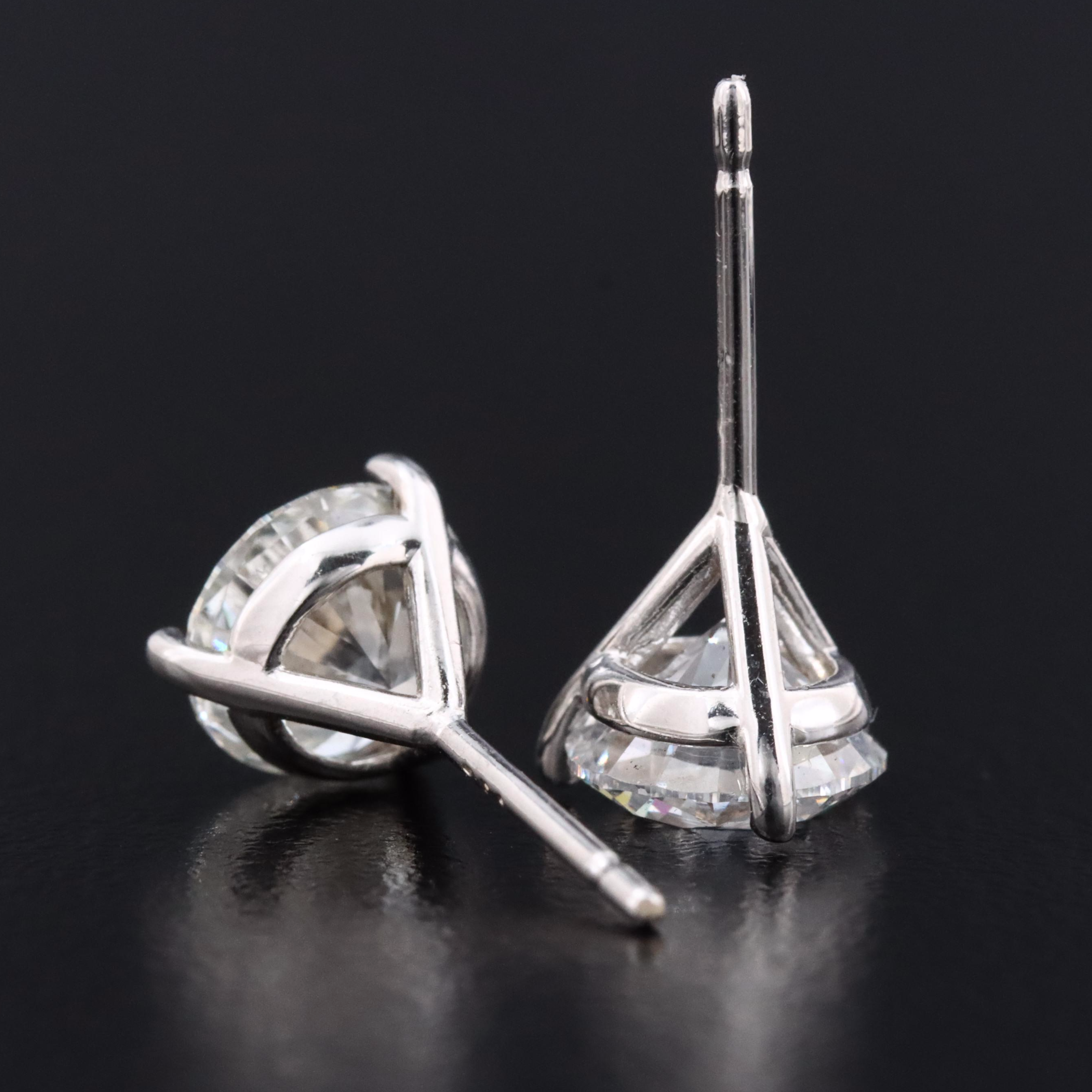 18K 2.00 CTW Lab Grown Diamond Martini Stud Earrings