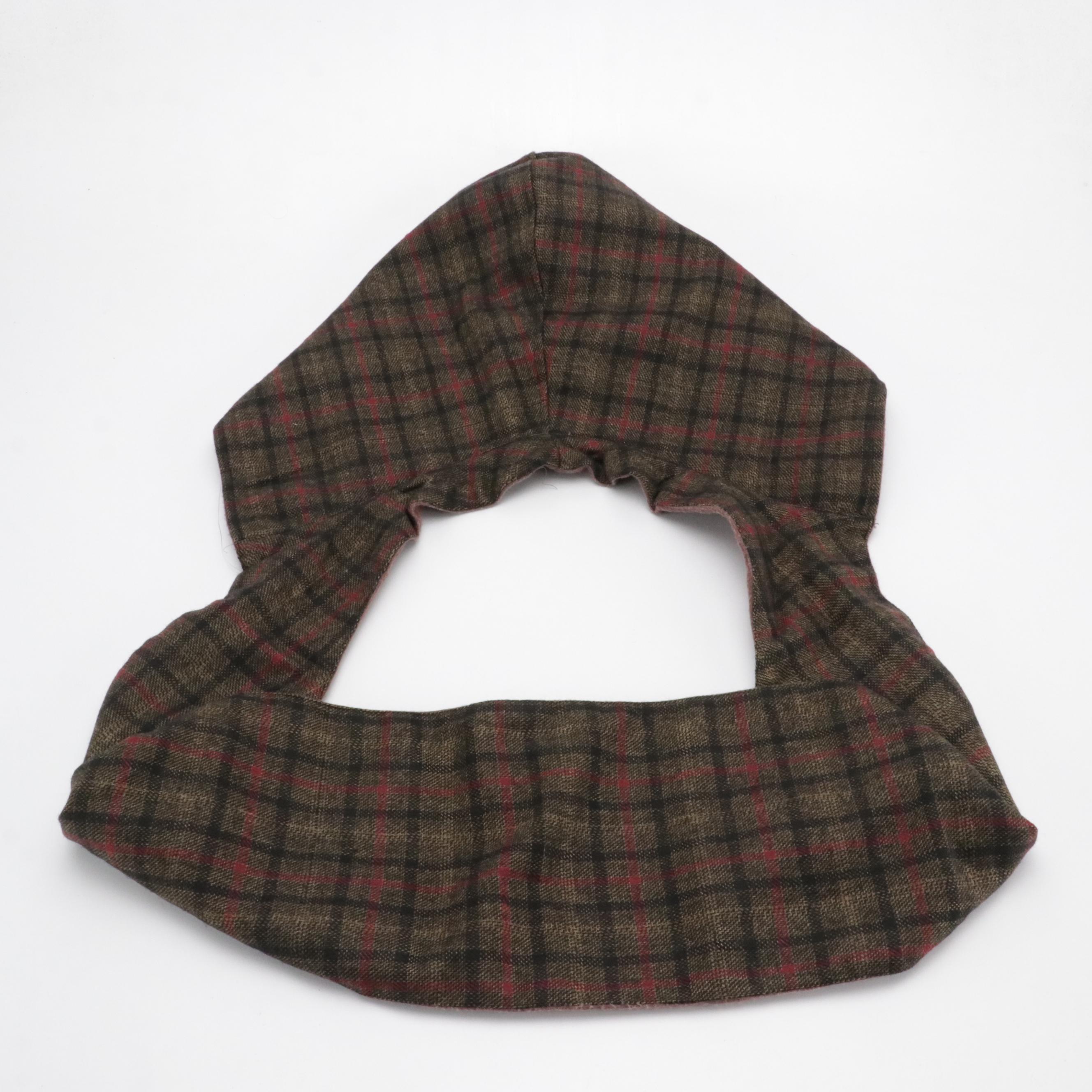 Celtic Fusion Plaid Wool Hooded Infinity Scarf and Glove