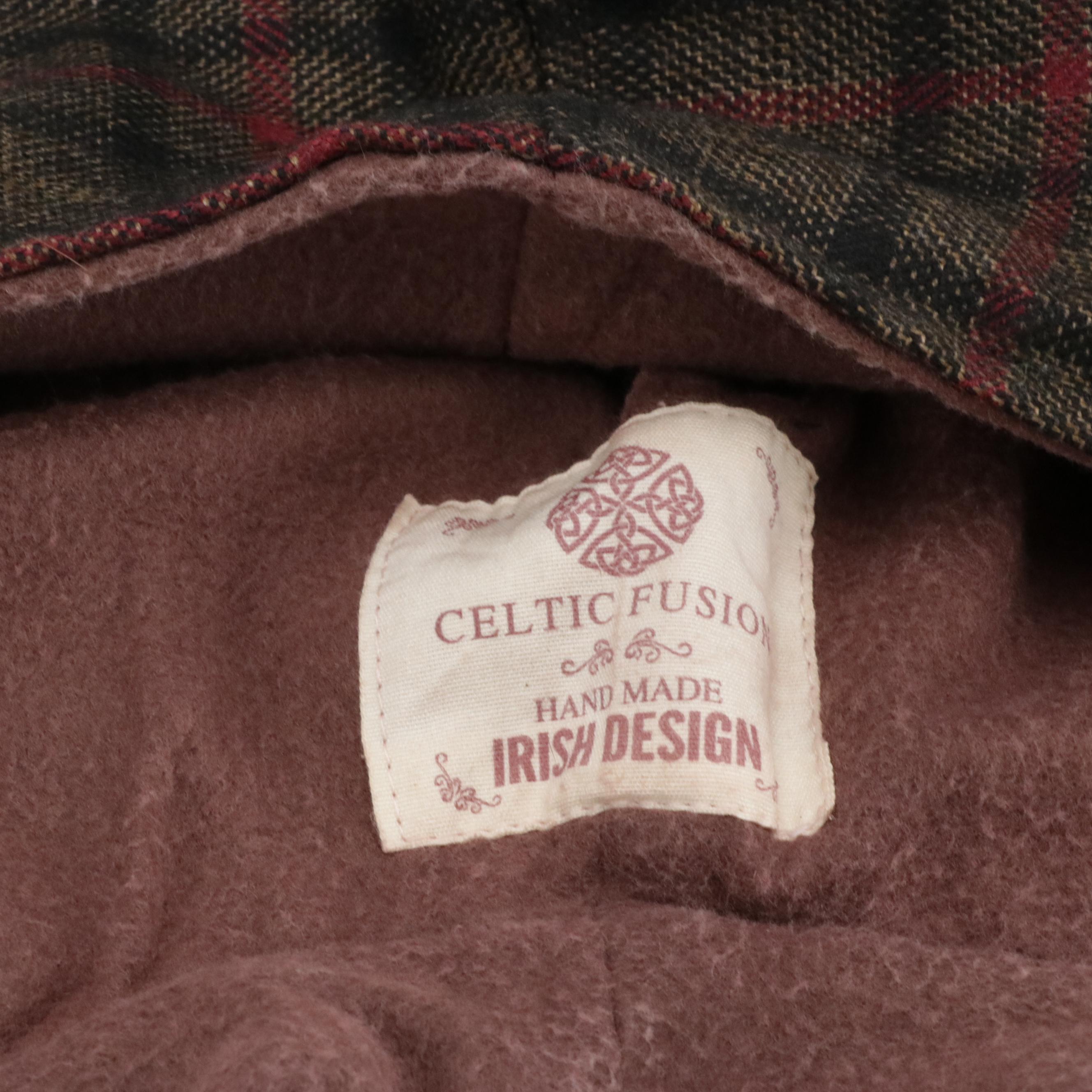 Celtic Fusion Plaid Wool Hooded Infinity Scarf and Glove