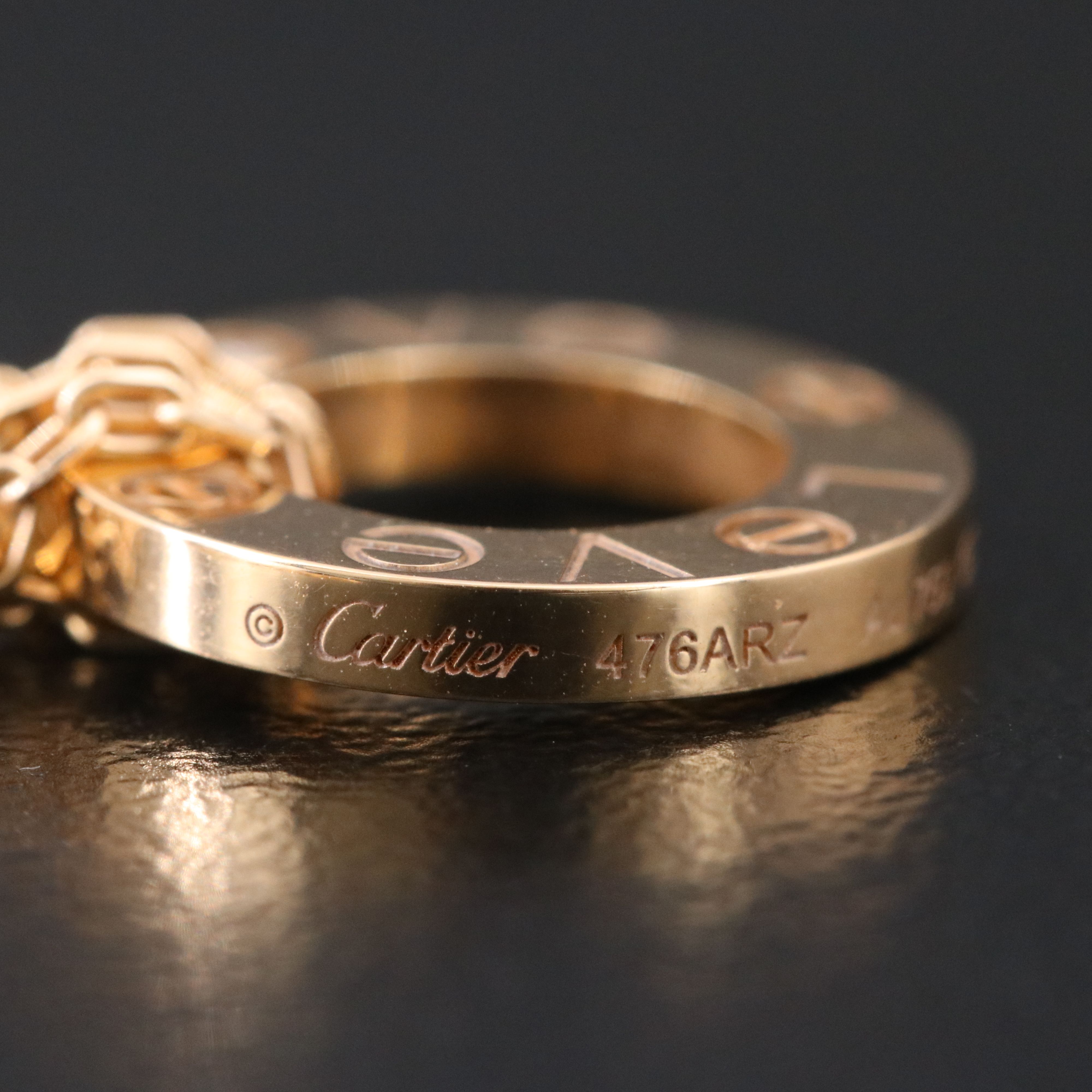 Cartier LOVE 18K Rose Gold 2 Diamond Pendant Necklace with COA