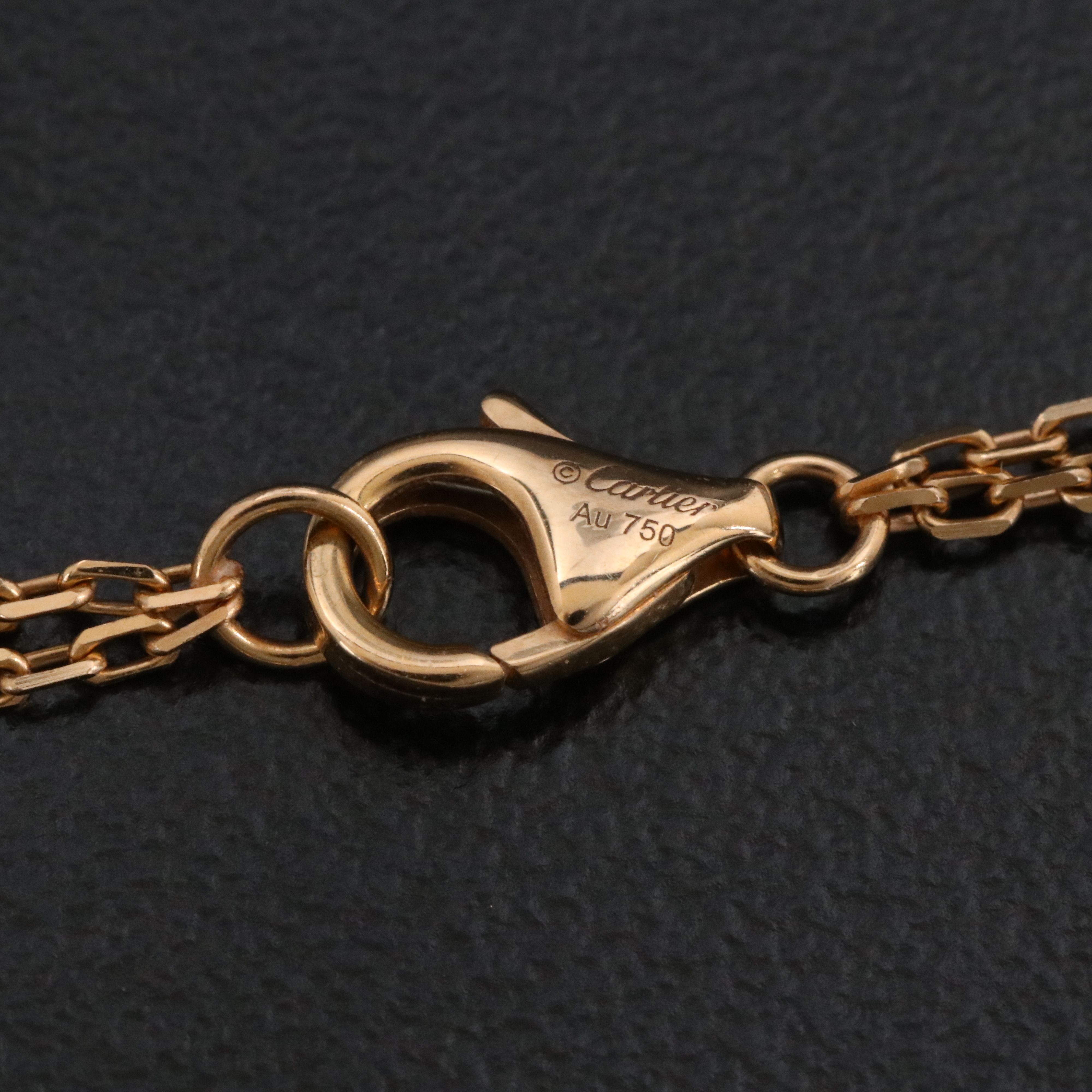 Cartier LOVE 18K Rose Gold 2 Diamond Pendant Necklace with COA