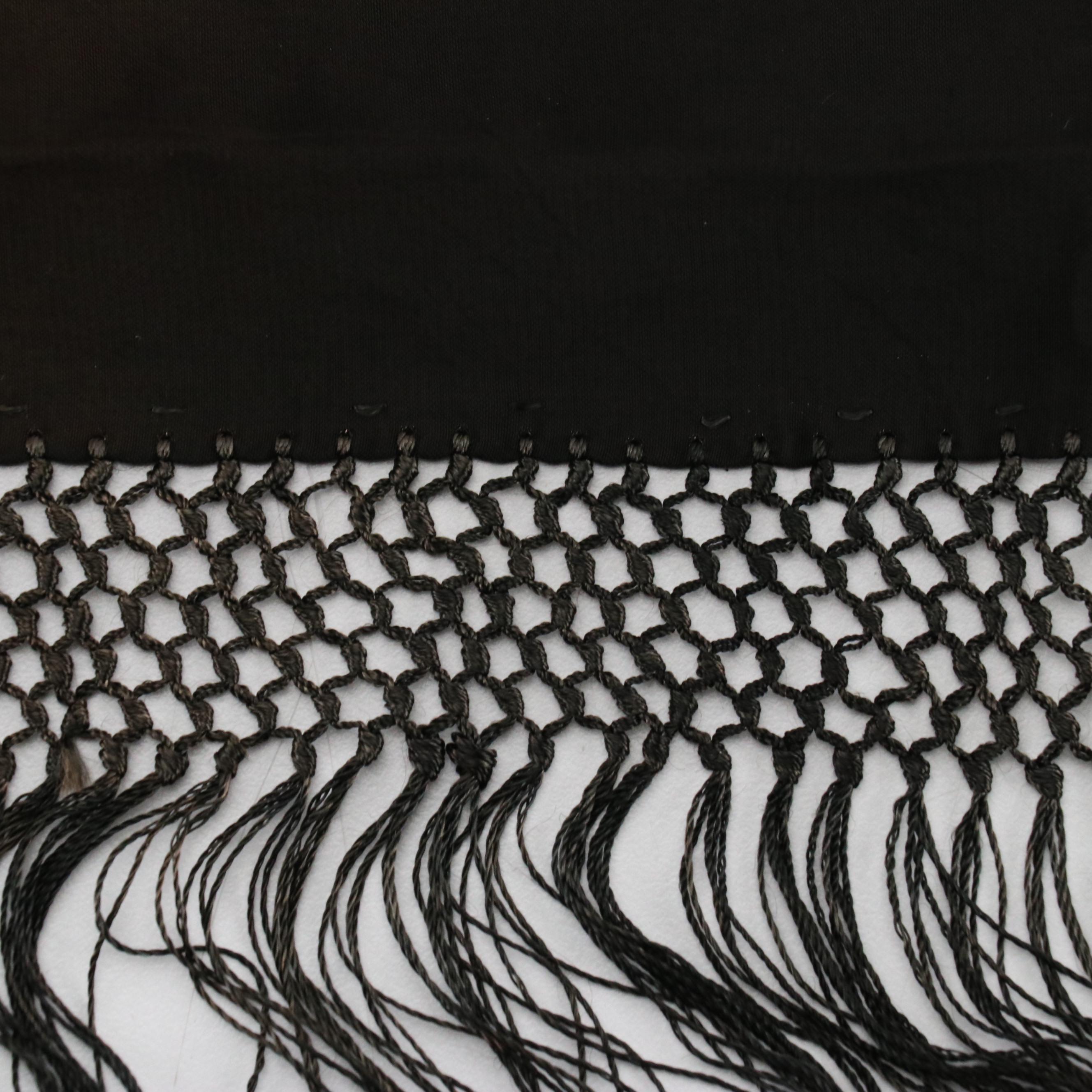 Multicolor Embroidered Shawl with Macramé Fringe