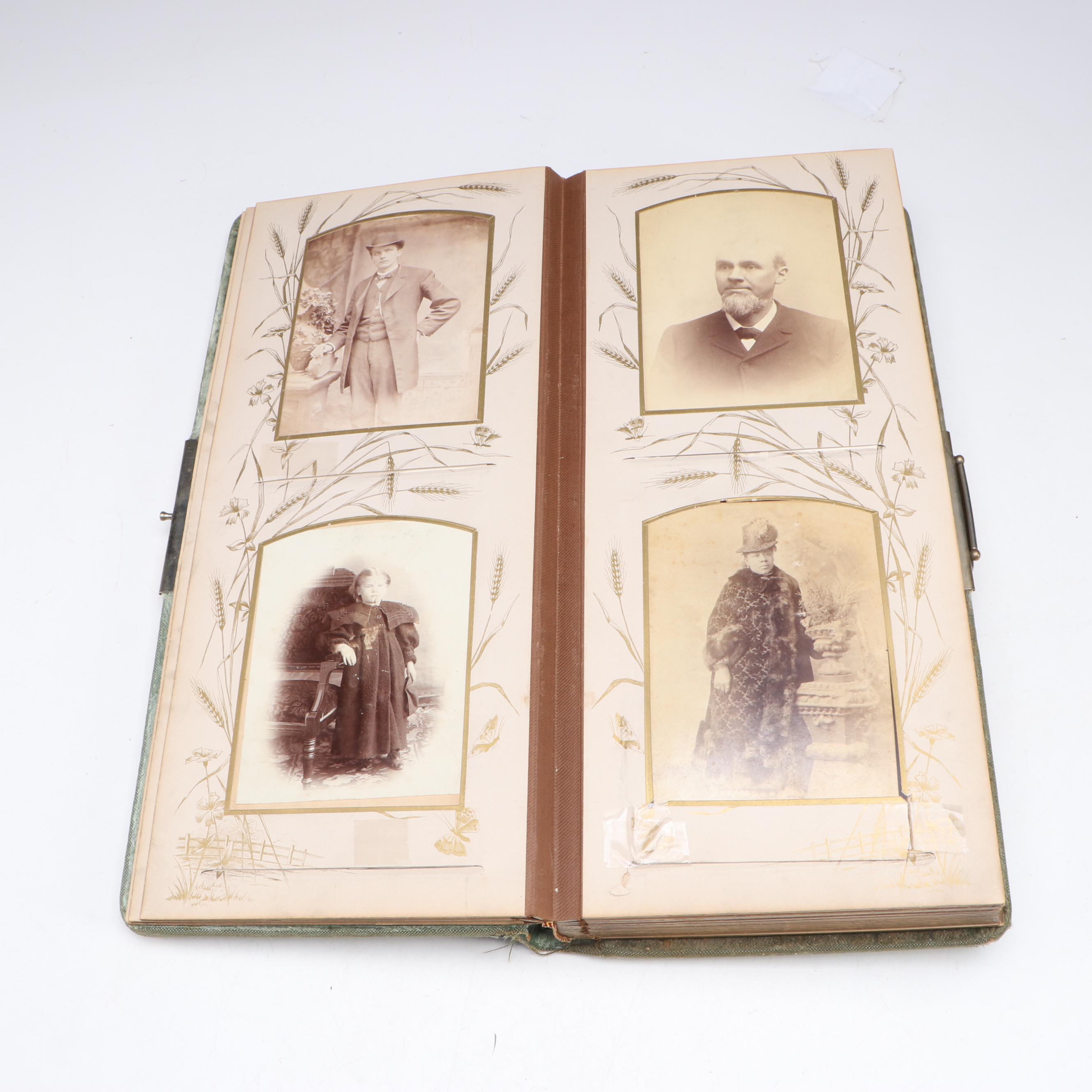 Victorian Photographs of Men, Women and Children in Album, Mid to Late 19th Cent