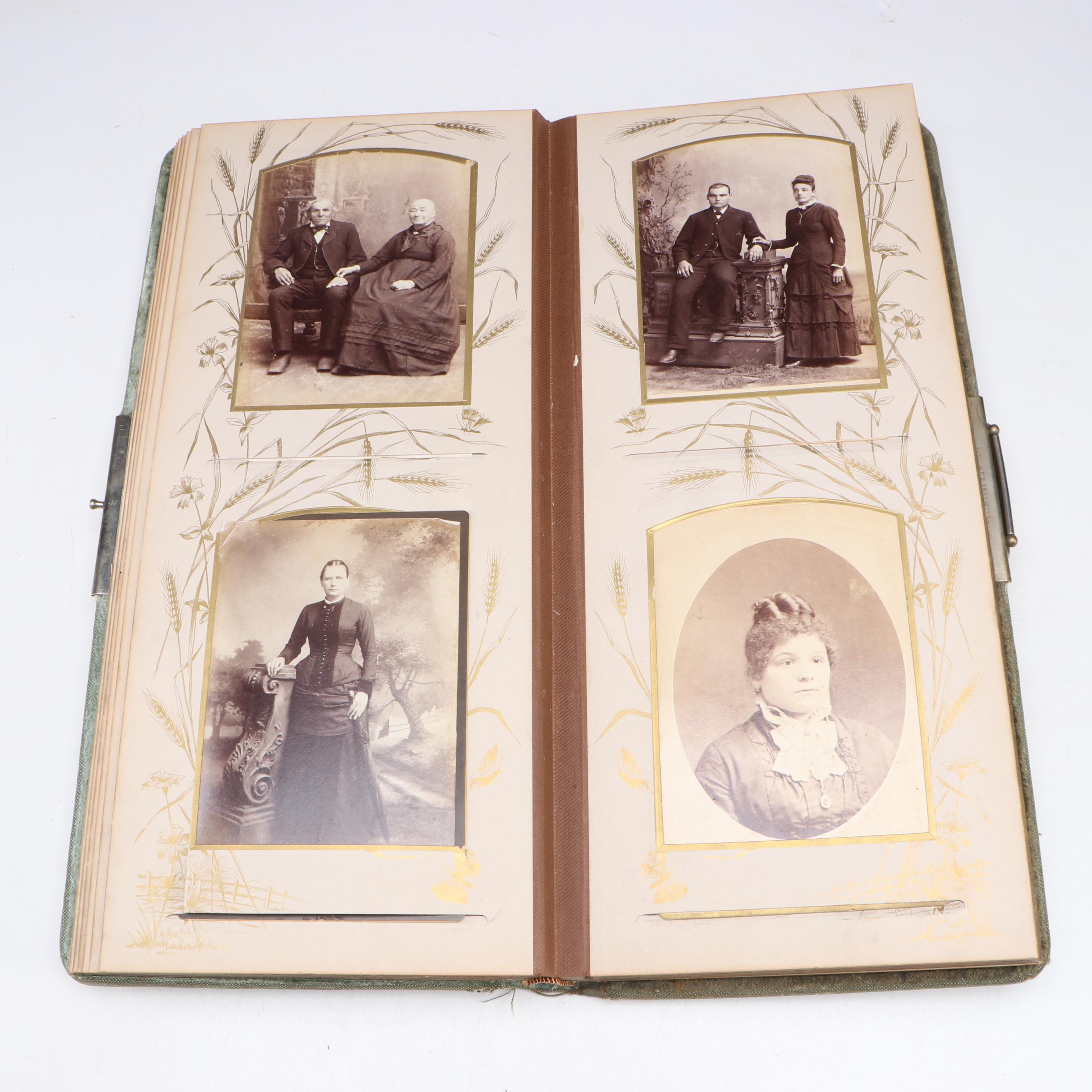 Victorian Photographs of Men, Women and Children in Album, Mid to Late 19th Cent