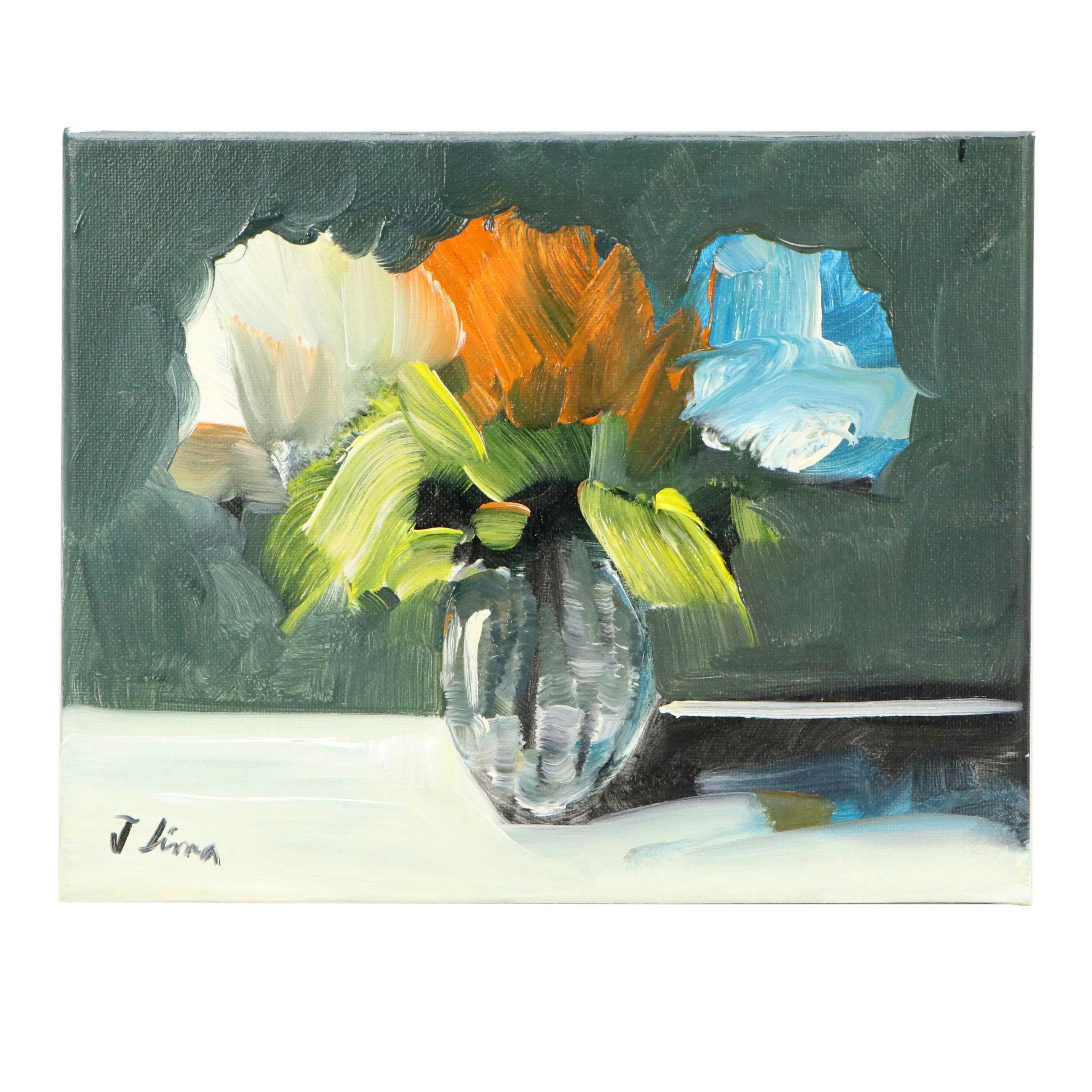José M. Lima Floral Still Life Oil Painting, 2025
