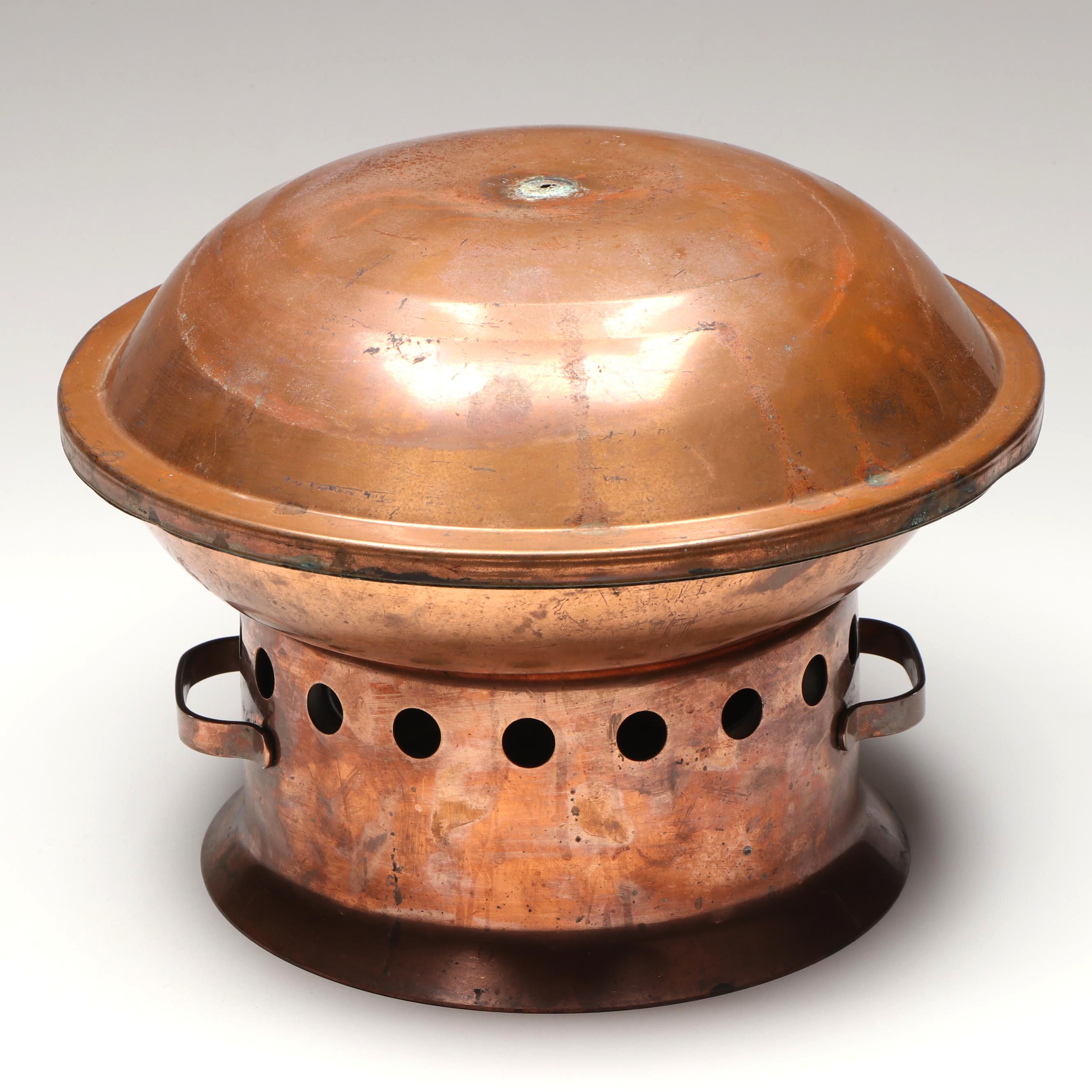 Copper and Metal Chafing Dish or Hot Pot