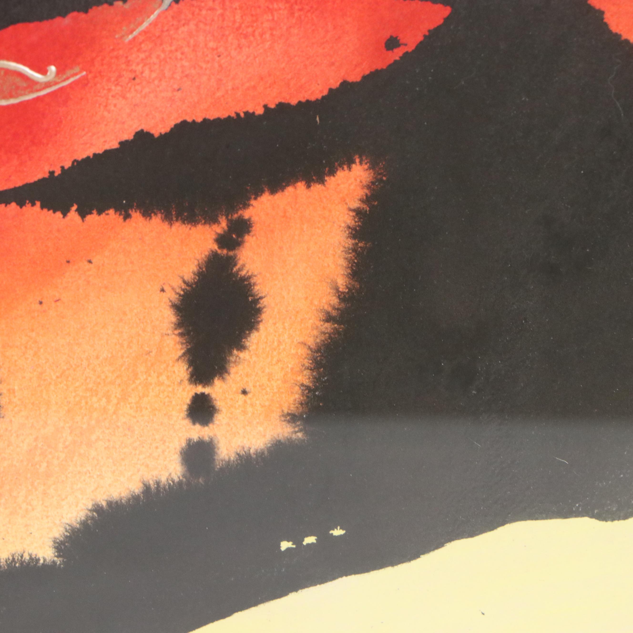 Abstract Acrylic and Wash Painting