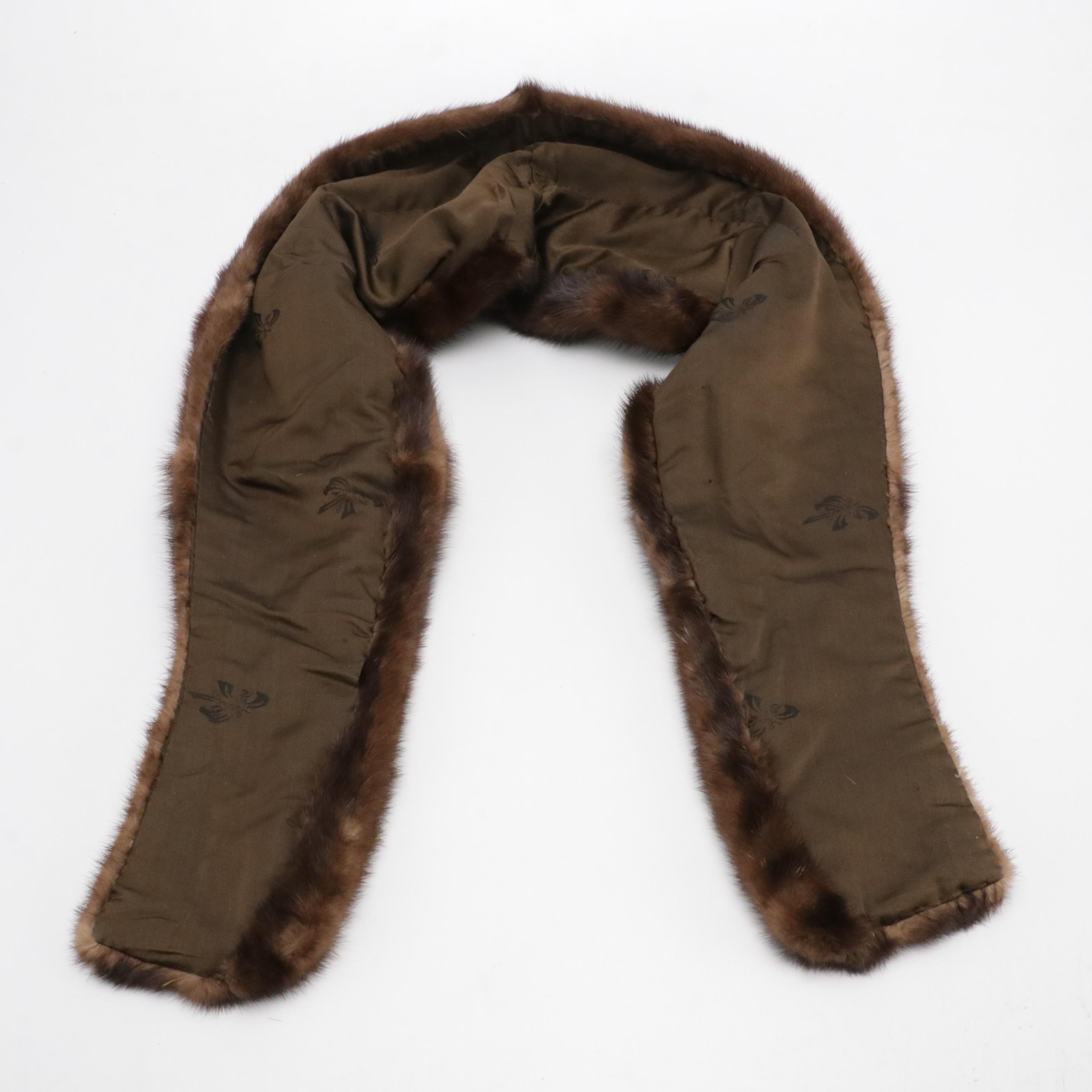 Vintage Chocolate Brown Mink Fur Stole