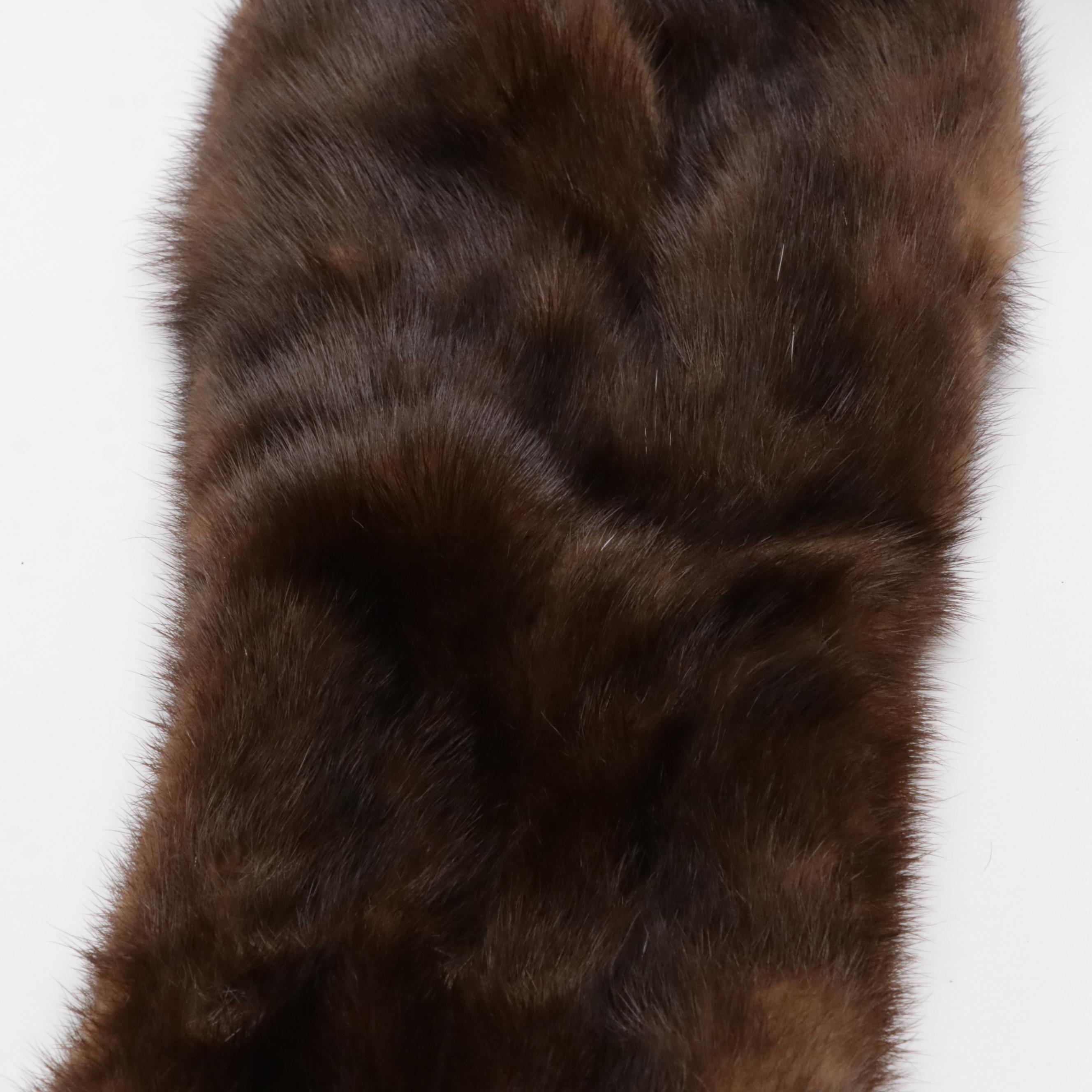Vintage Chocolate Brown Mink Fur Stole