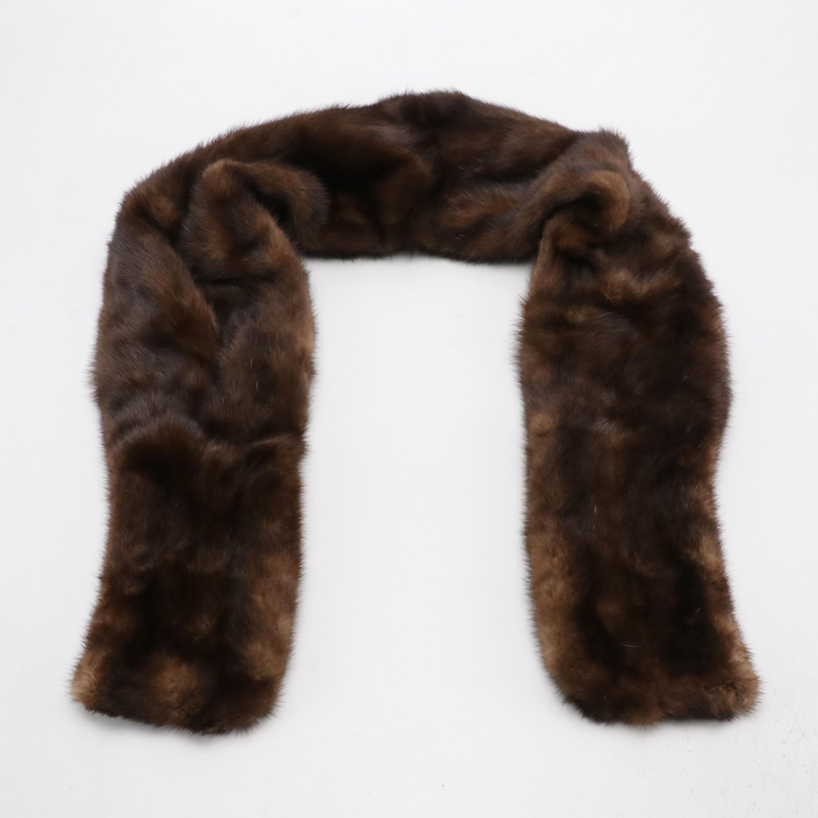 Vintage Chocolate Brown Mink Fur Stole