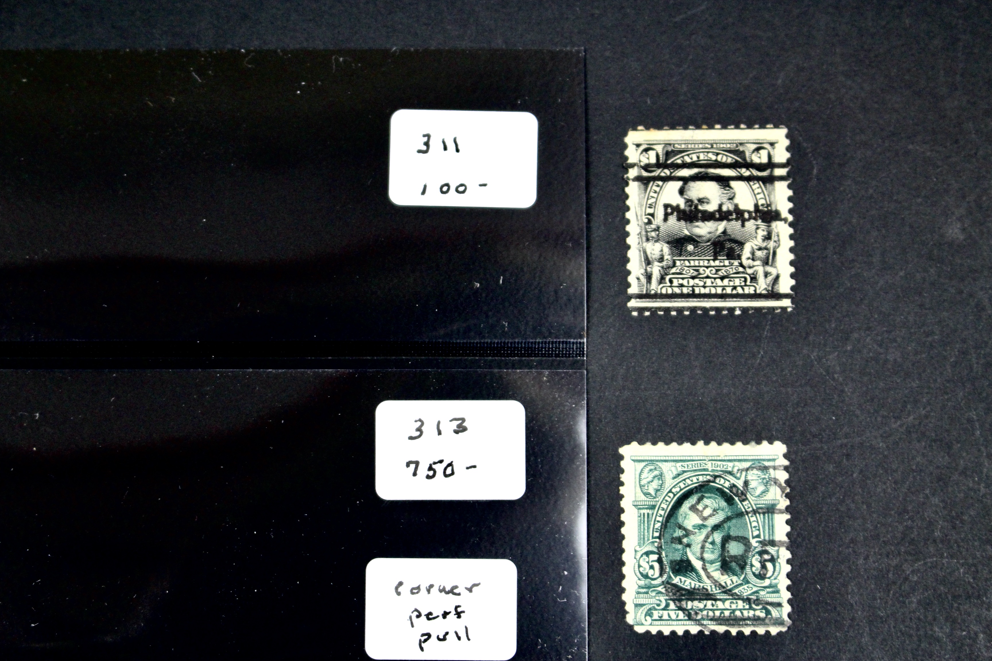 Four High Value U.S. Postage Stamps, 1902 to 1903