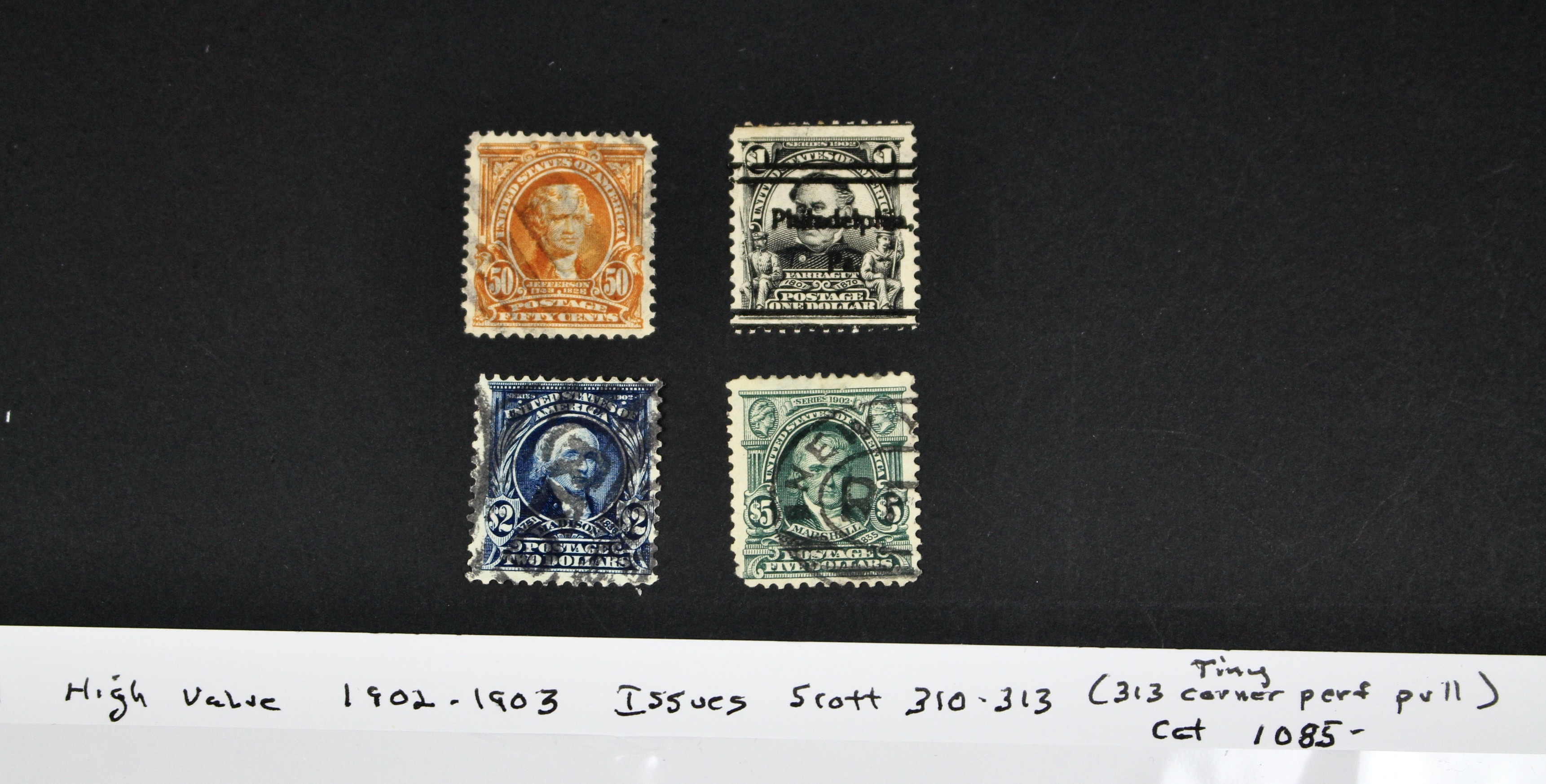 Four High Value U.S. Postage Stamps, 1902 to 1903