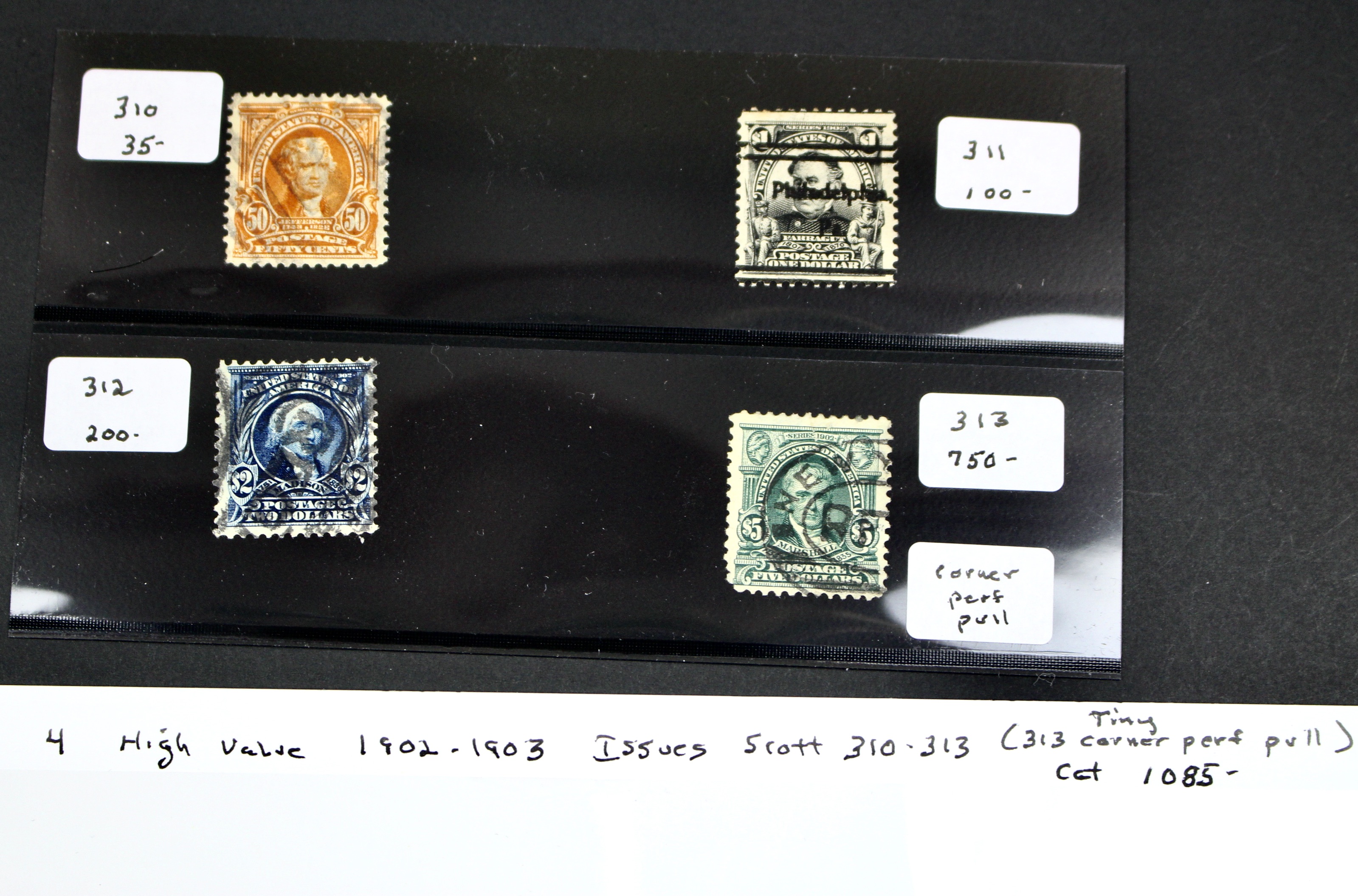 Four High Value U.S. Postage Stamps, 1902 to 1903