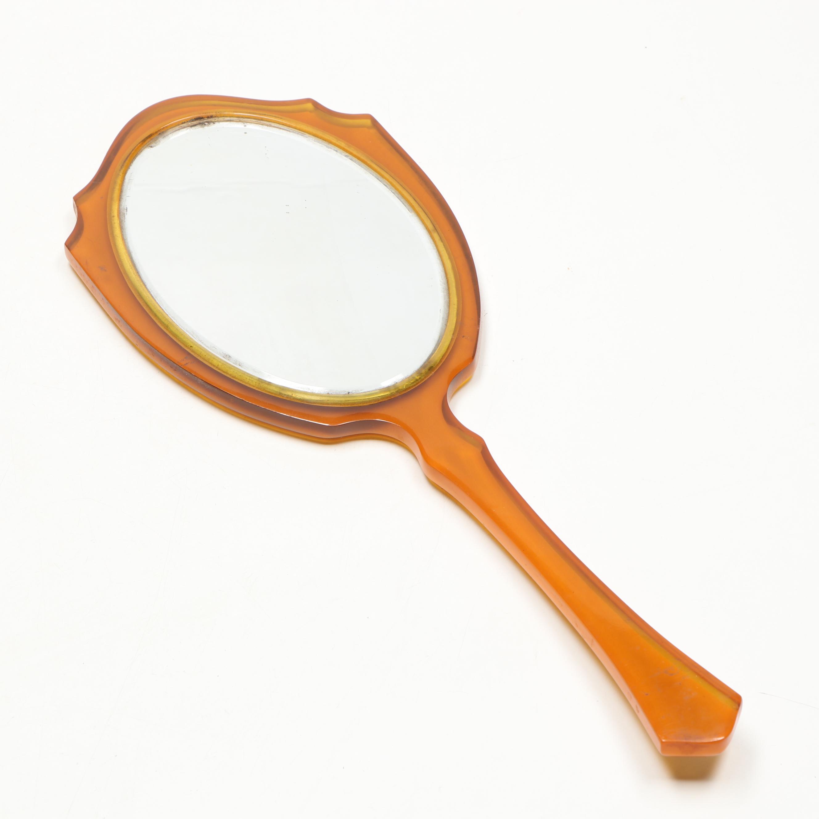 Vintage Celluloid Hand Mirror