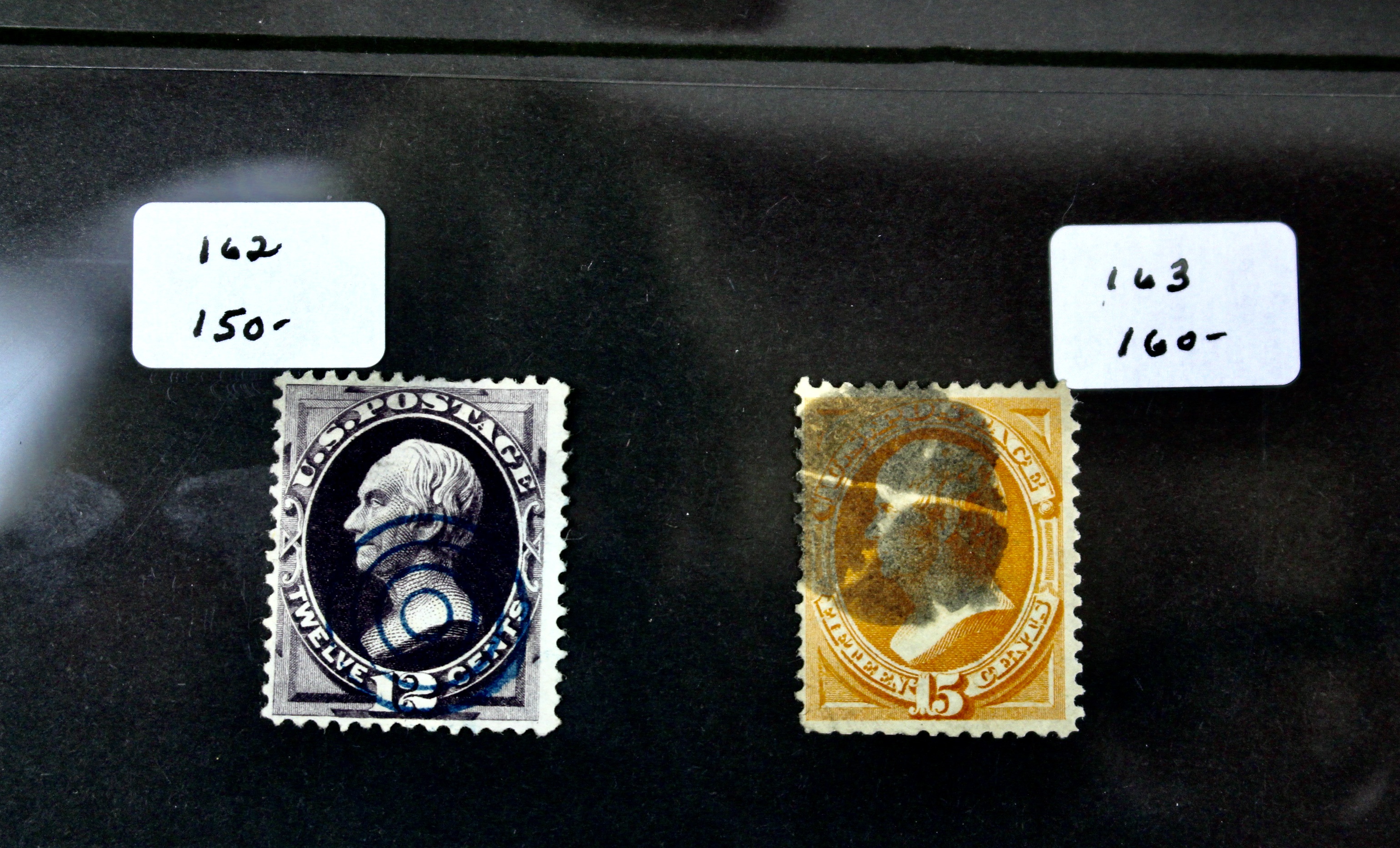 Ten Different 1873 U.S. Postage Stamp Issues, Scott 156 to 166