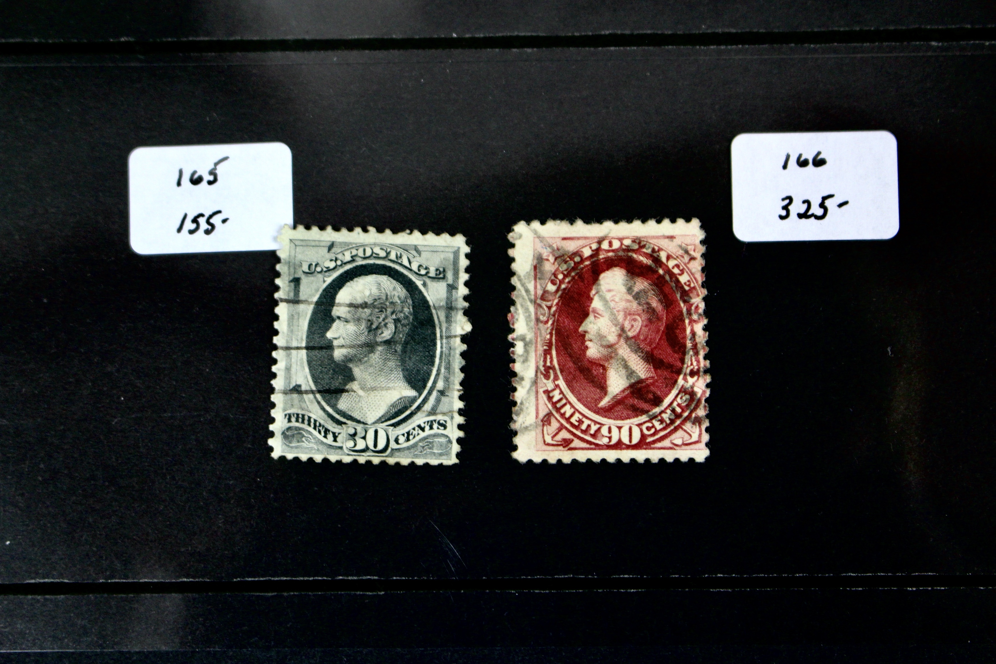 Ten Different 1873 U.S. Postage Stamp Issues, Scott 156 to 166