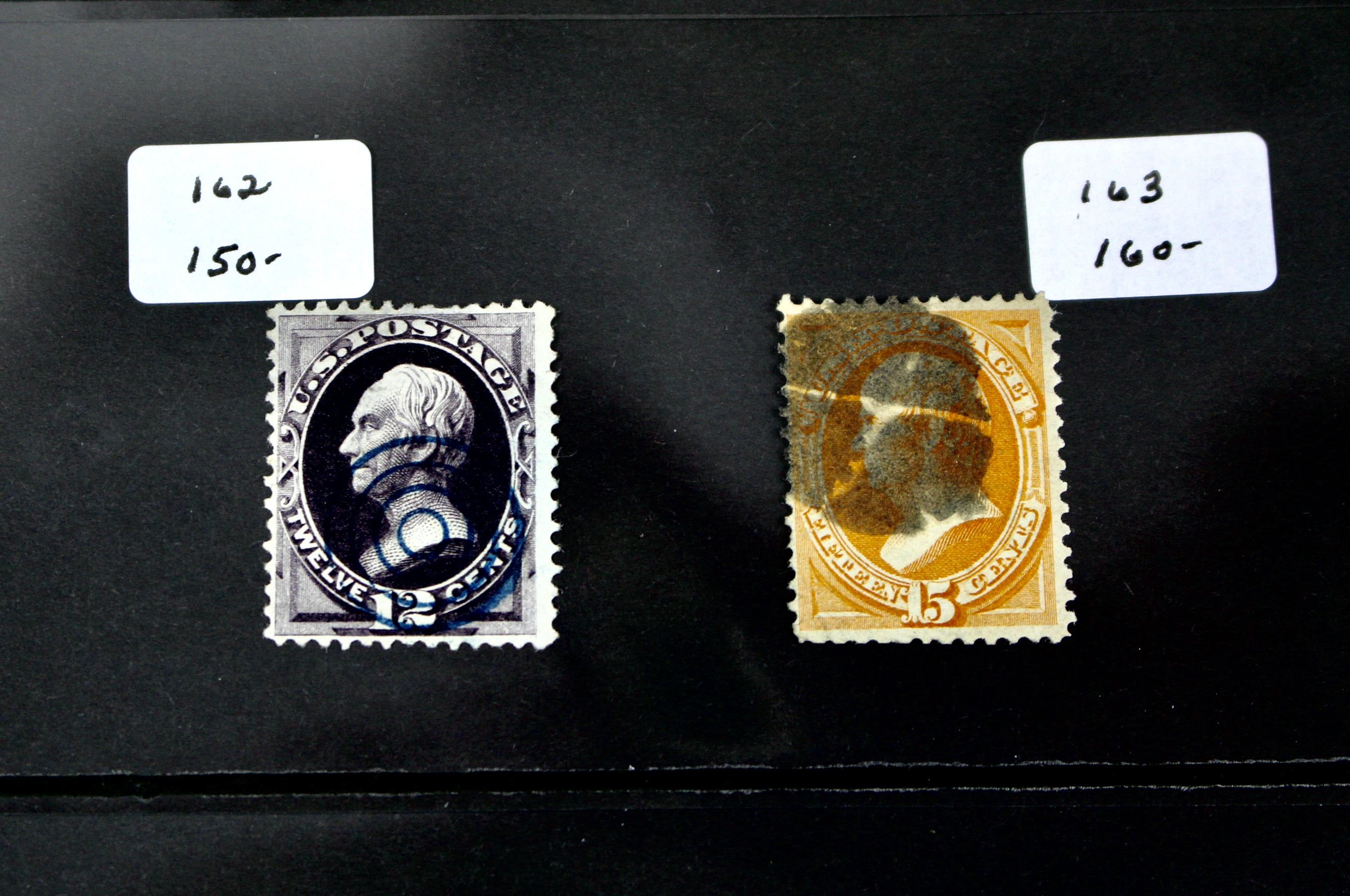 Ten Different 1873 U.S. Postage Stamp Issues, Scott 156 to 166