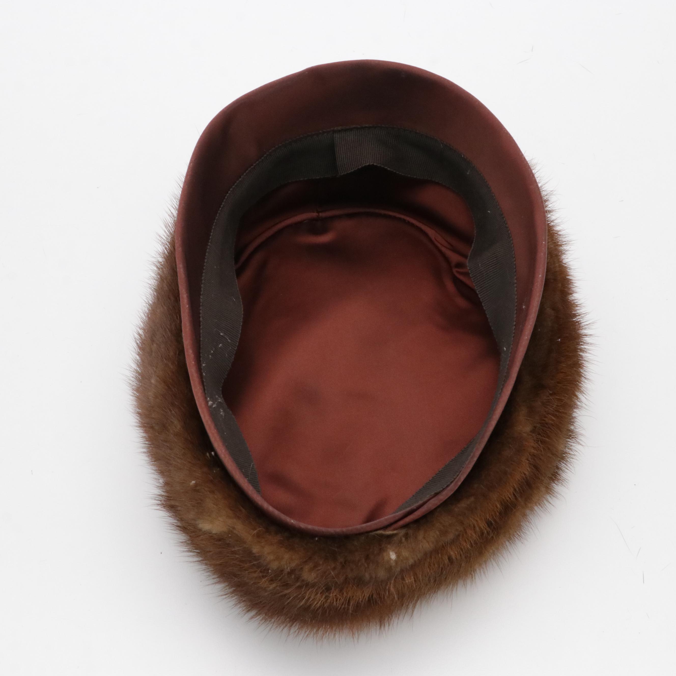 Sable Fur Stole/Pull-Through Scarf and Mink Fur Pillbox Hat