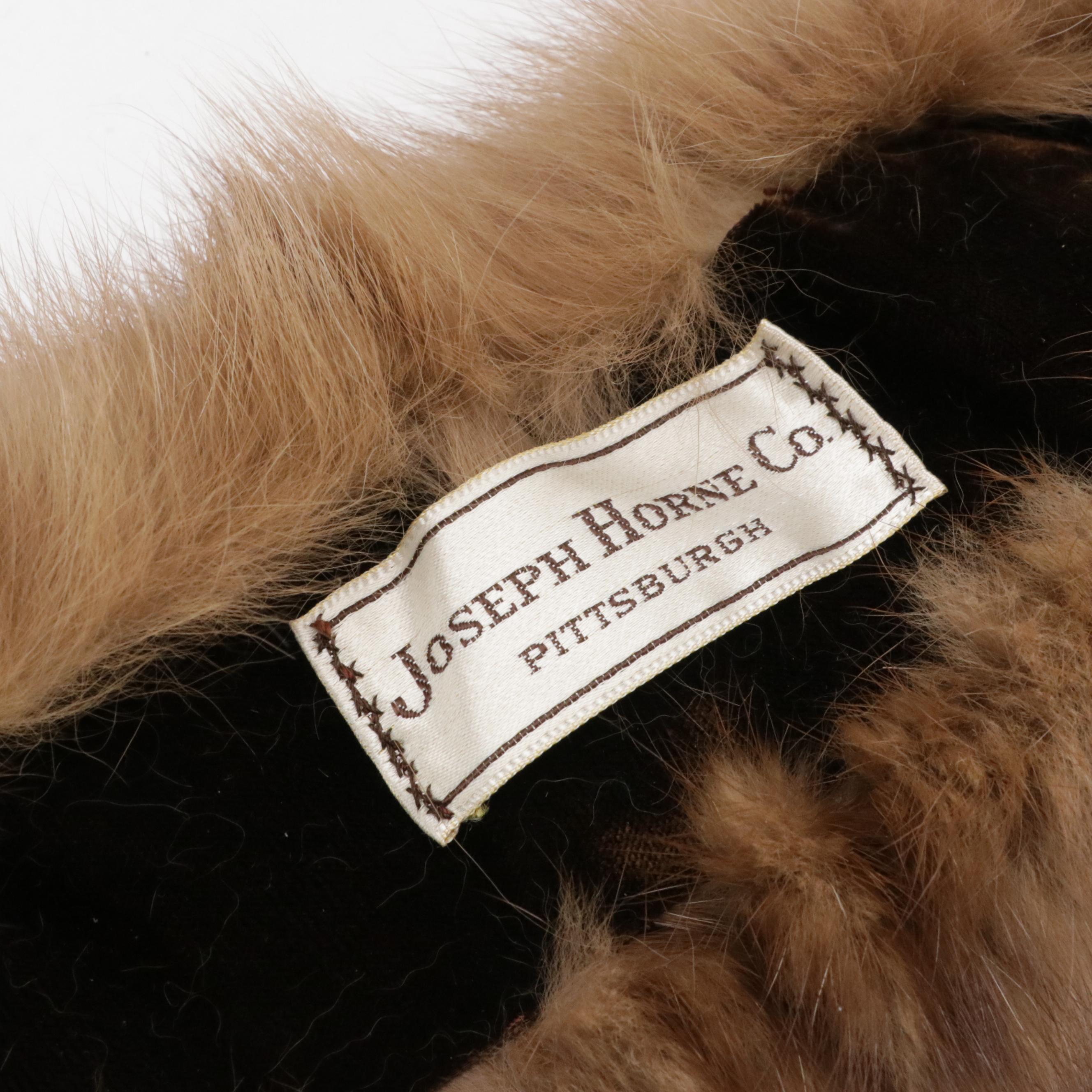 Sable Fur Stole/Pull-Through Scarf and Mink Fur Pillbox Hat